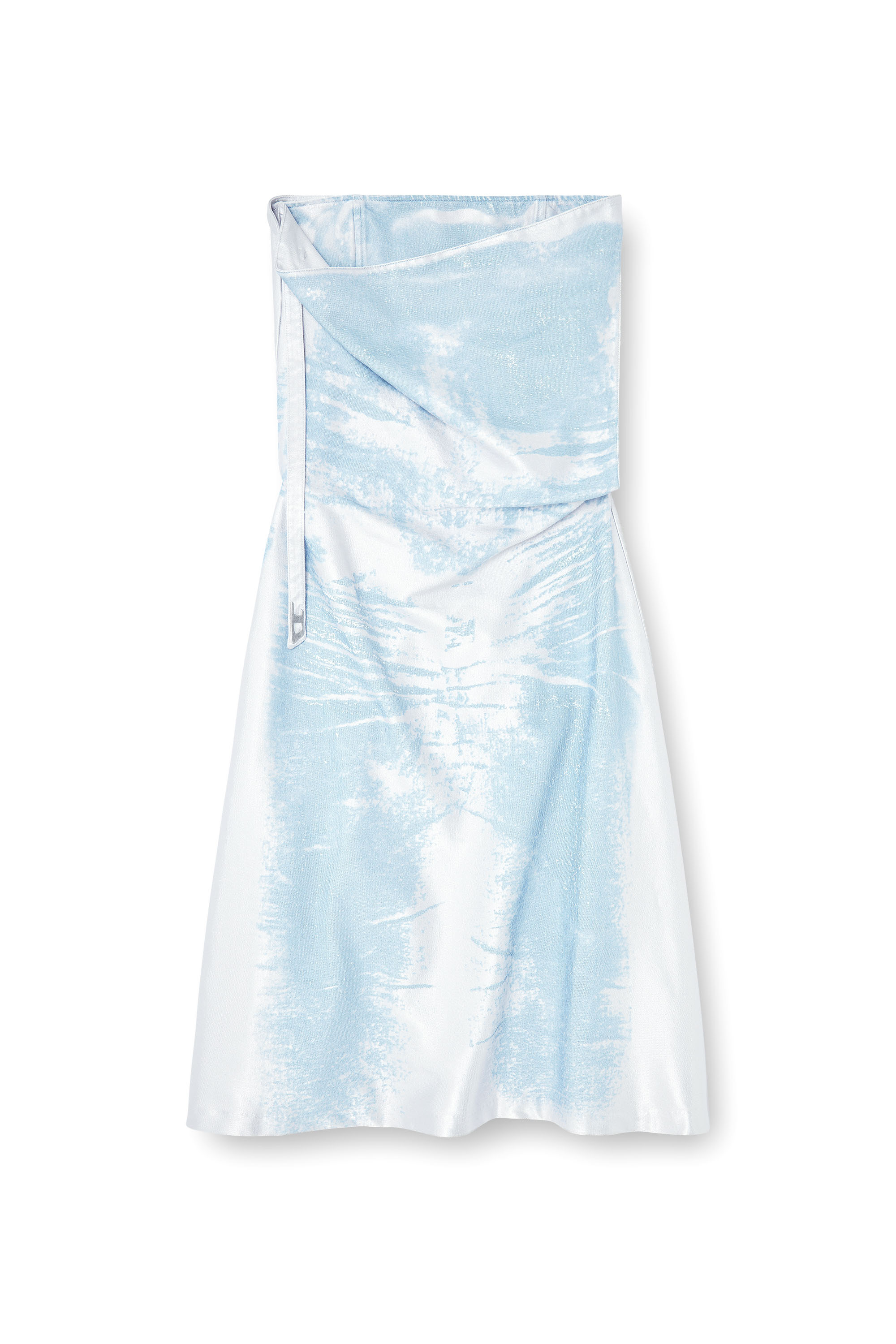Diesel - DE-ERONIX-FSI, Robe longue en denim satin color&eacute; Femme in Bleu - 2