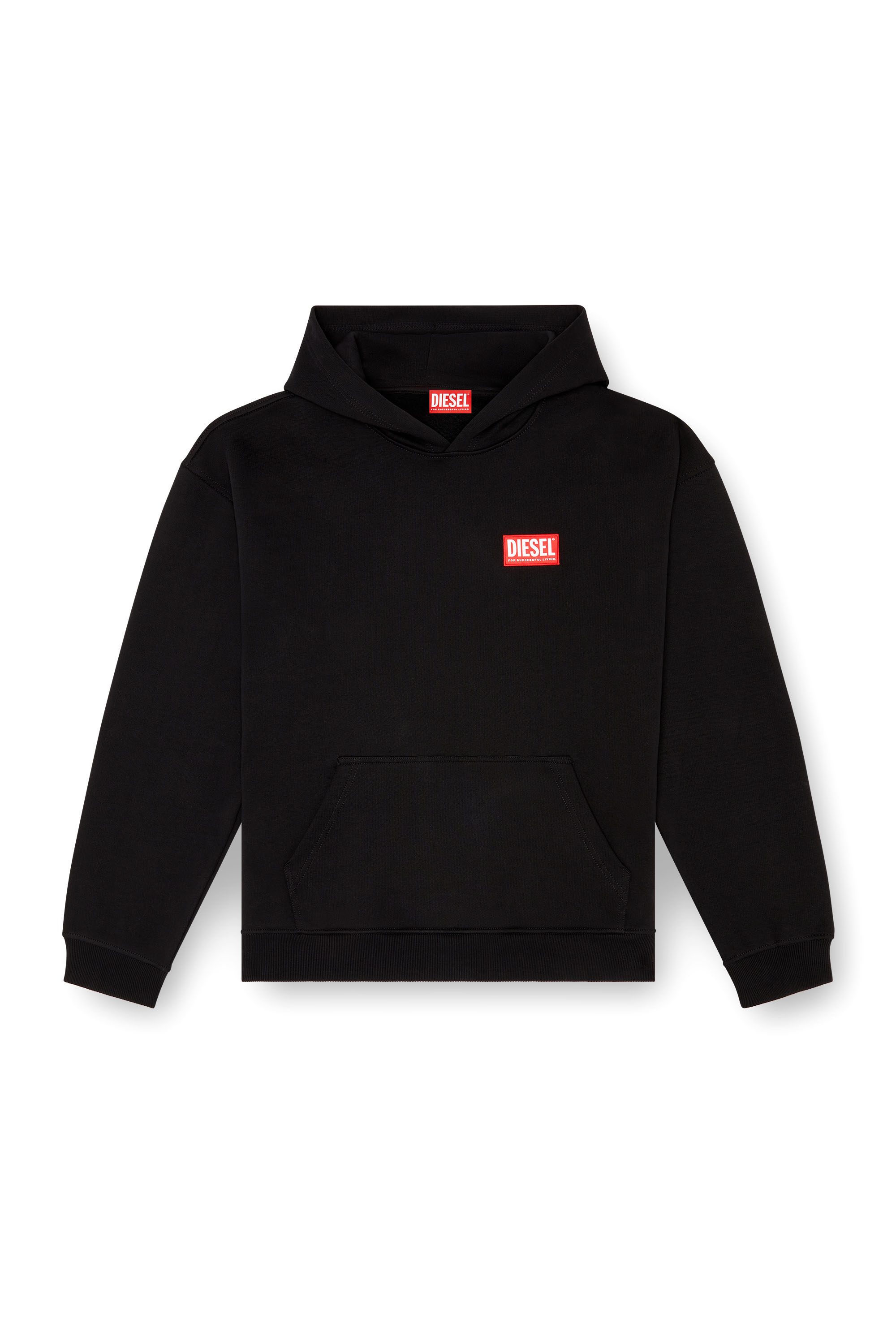 Diesel - S-BOXT-HOOD-LAB, Sweat-shirt à capuche avec étiquette Diesel Homme in Noir - 3