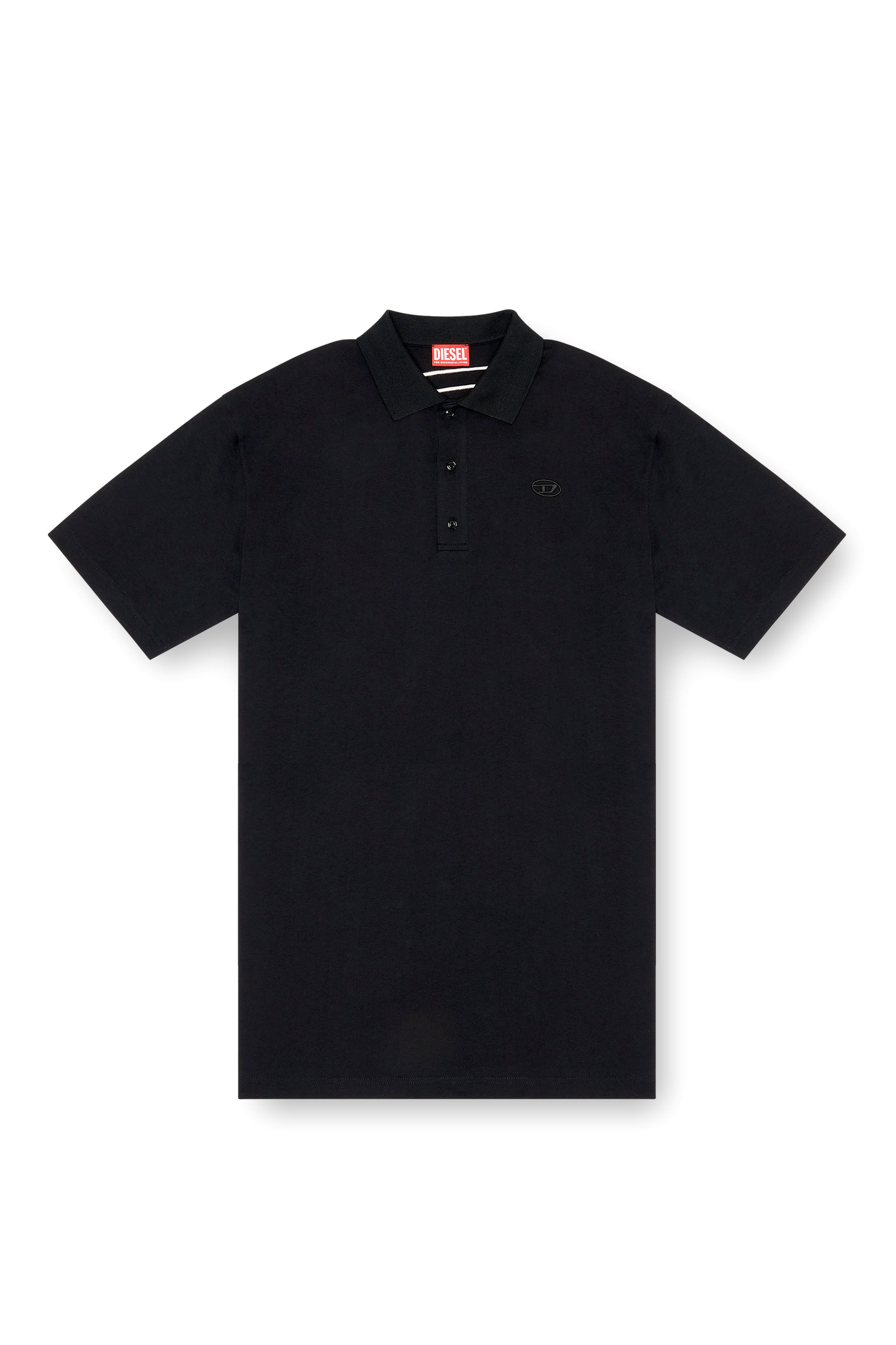 Diesel - T-VORT-MEGOVAL-D, Polo avec maxi oval D brodé Homme in Noir - 3