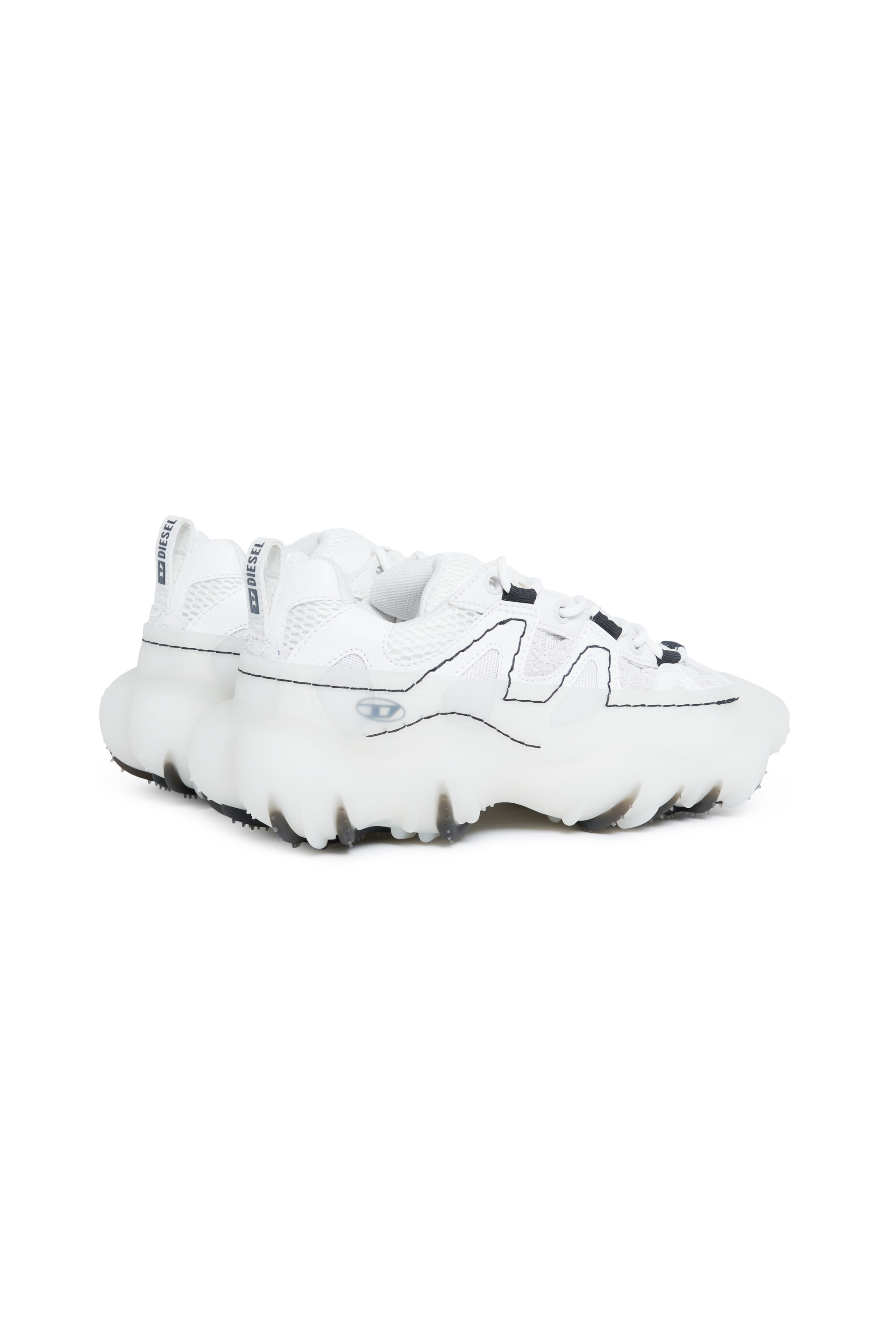 Diesel - S-PROTOTYPE P1, Unisex's Sneakers in mesh, leather and ripstop in White - 4