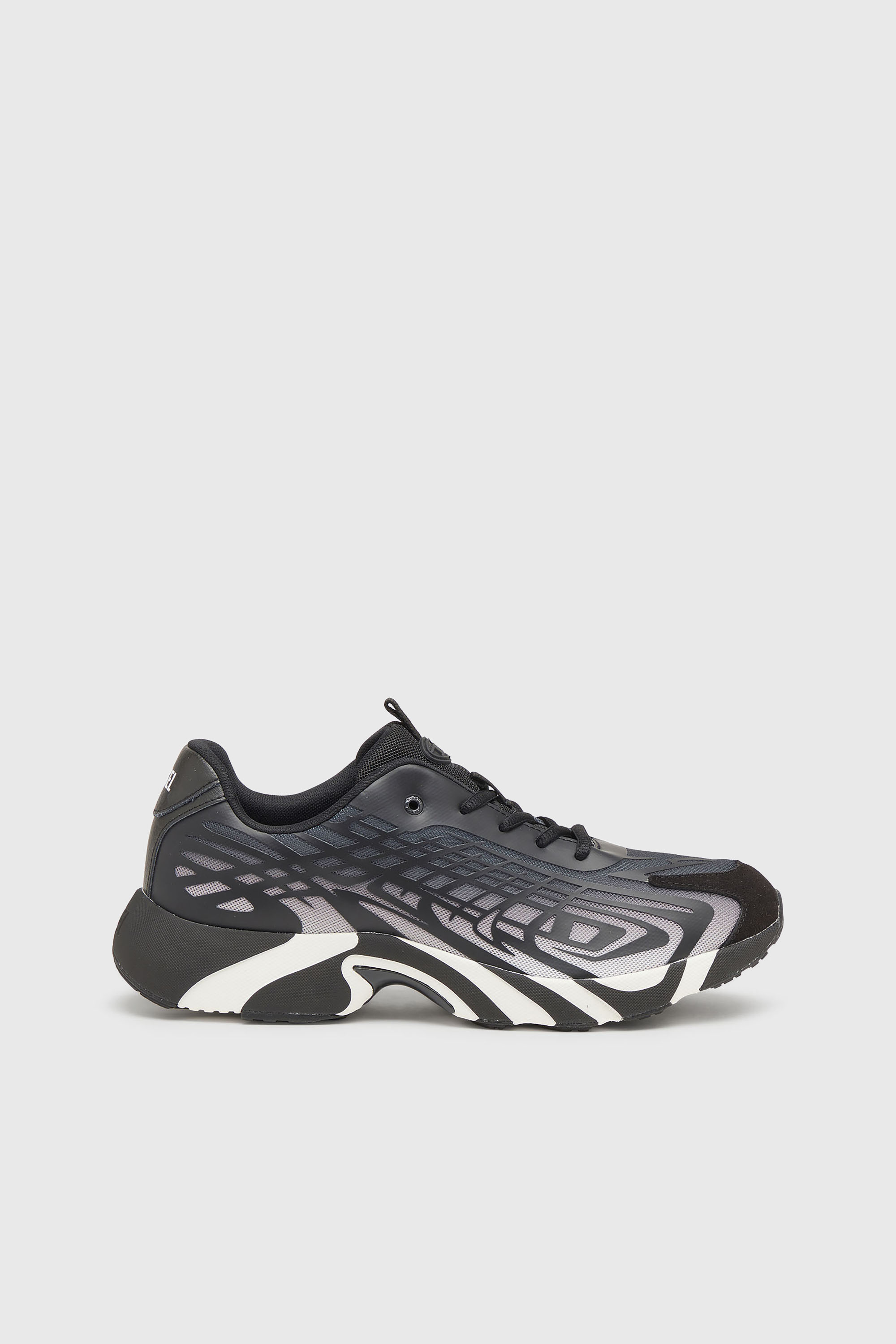Diesel - S-D-VIT'S 500 LOW, D-Vit-Sneakers en mesh d&eacute;grad&eacute; ray&eacute; Homme in Noir - 1