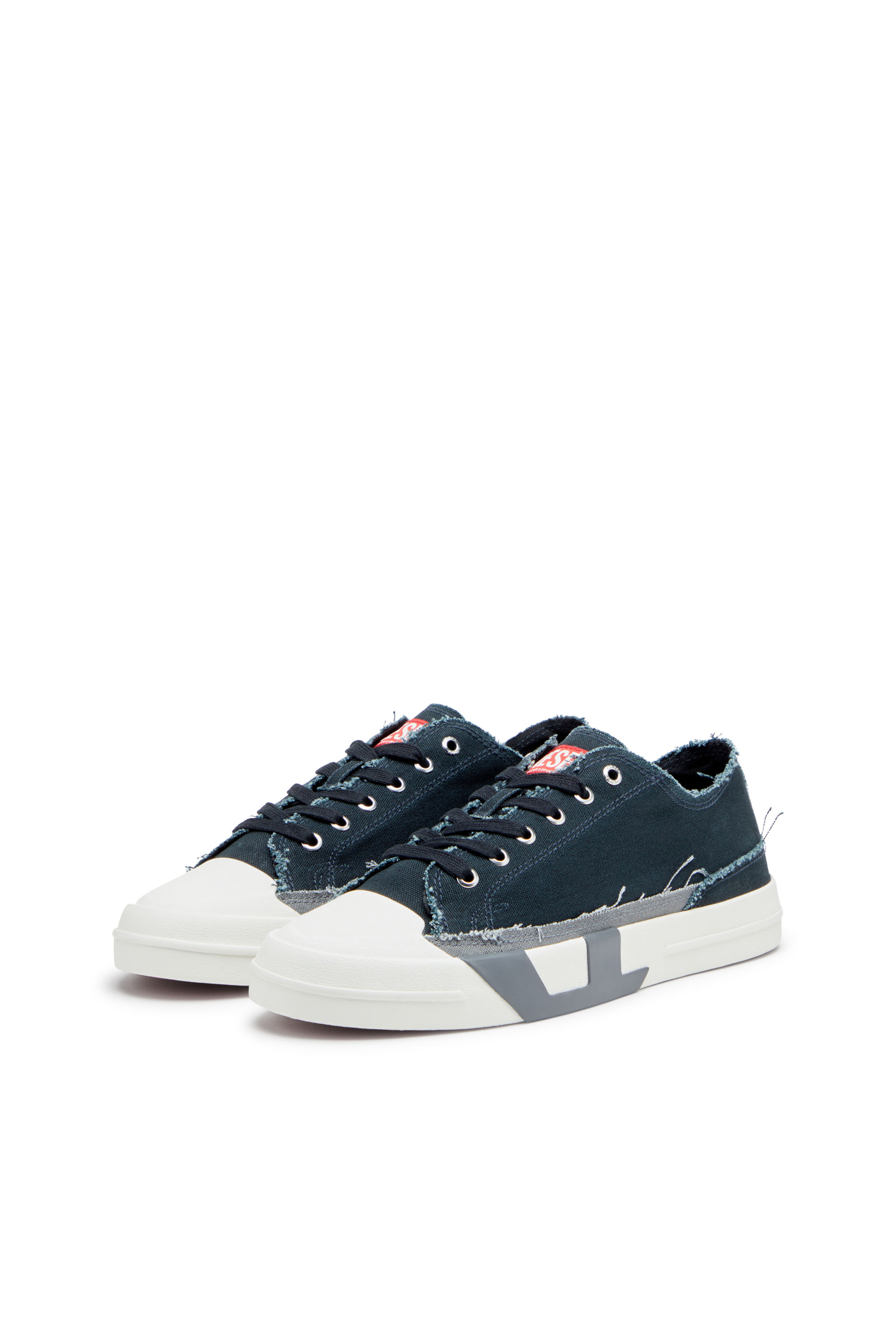 Diesel - S-D-VERSE LOW, S-D-Verse-Baskets en toile effilochée Homme in Polychrome - 8