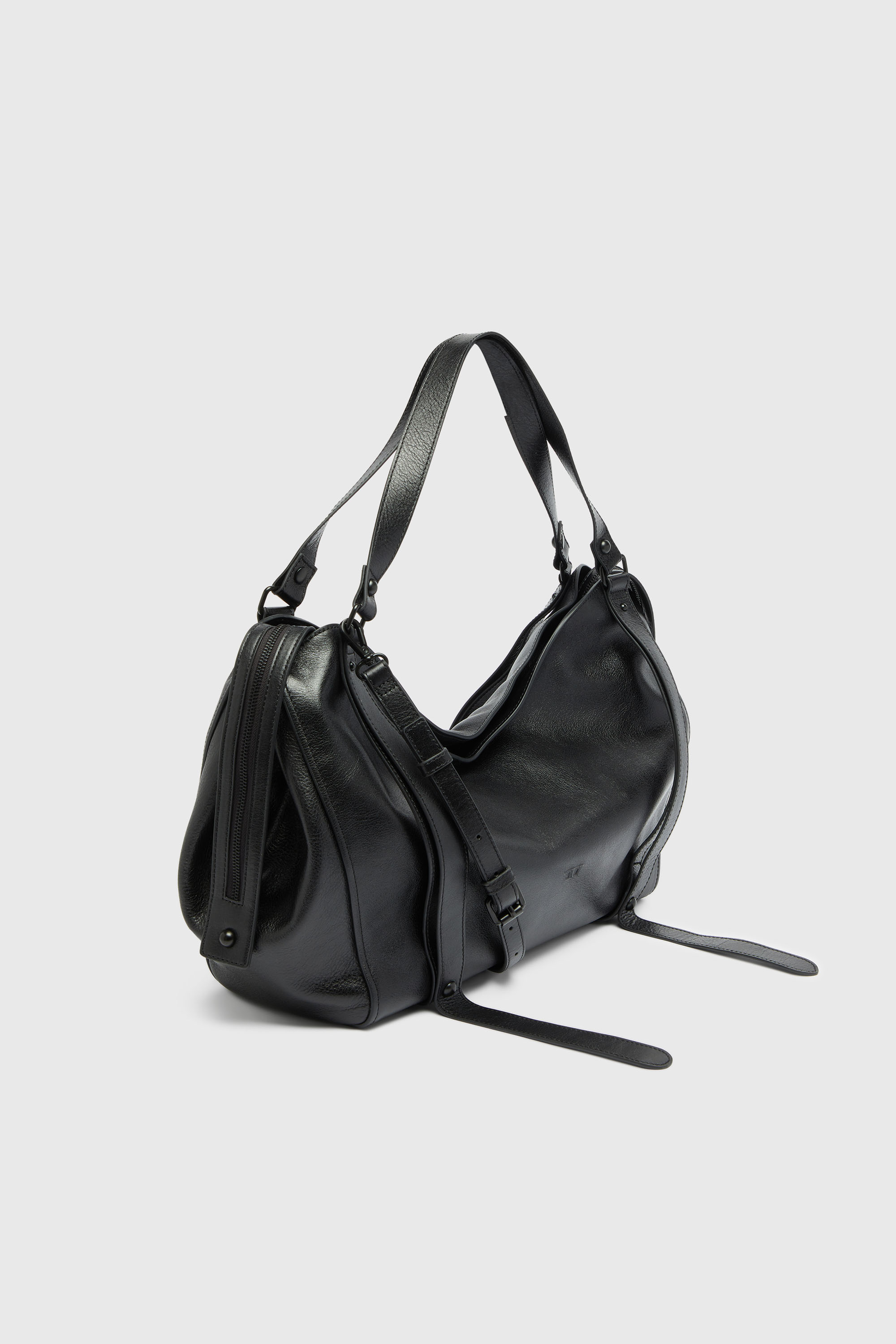 Diesel - D-ONE TOPHANDLE L, D-One-Sac large &agrave; poign&eacute;e sup&eacute;rieure en cuir Mixte in Noir - 5