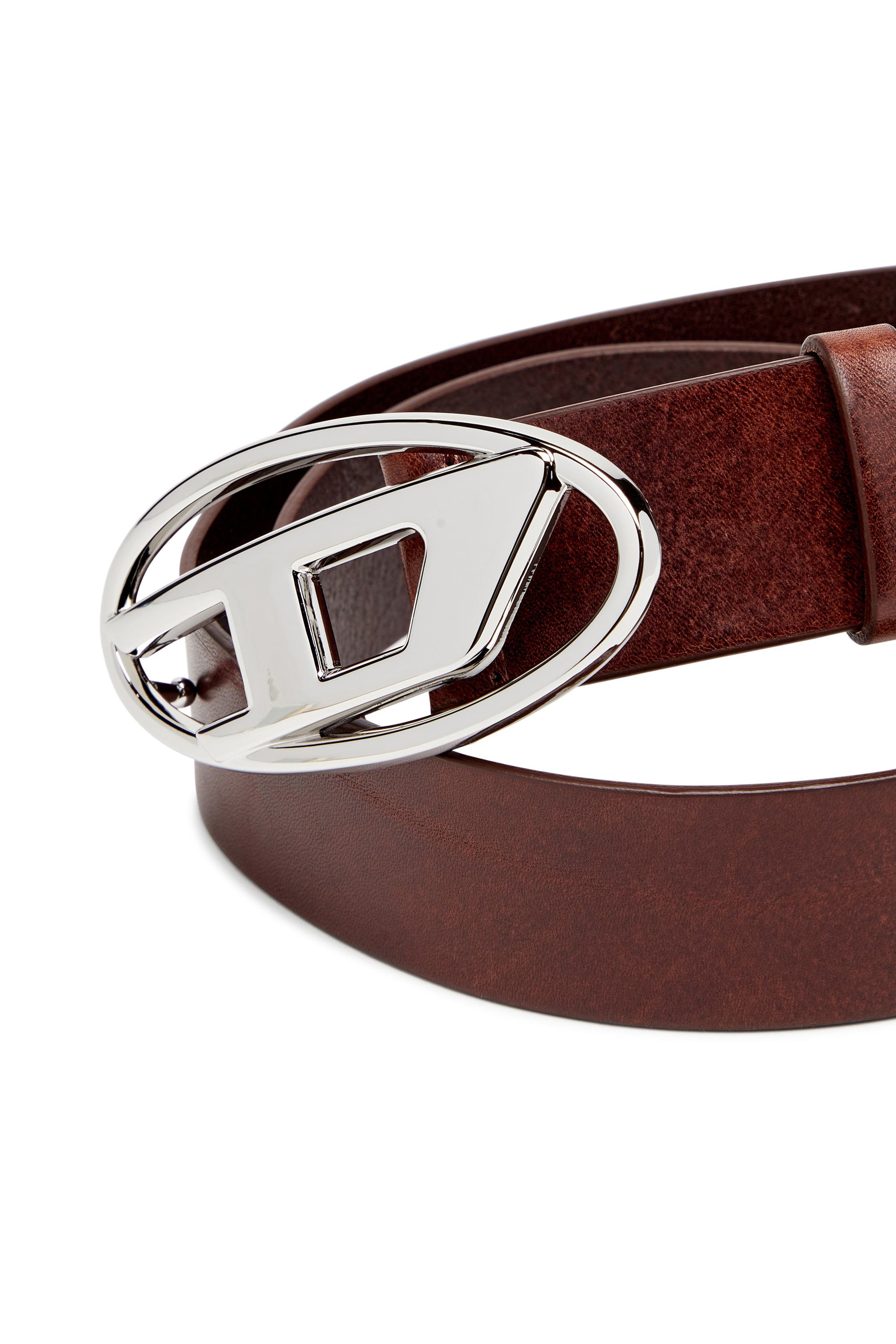 Diesel - B-1DR W, Ceinture avec boucle à logo D Femme in Marron - 3