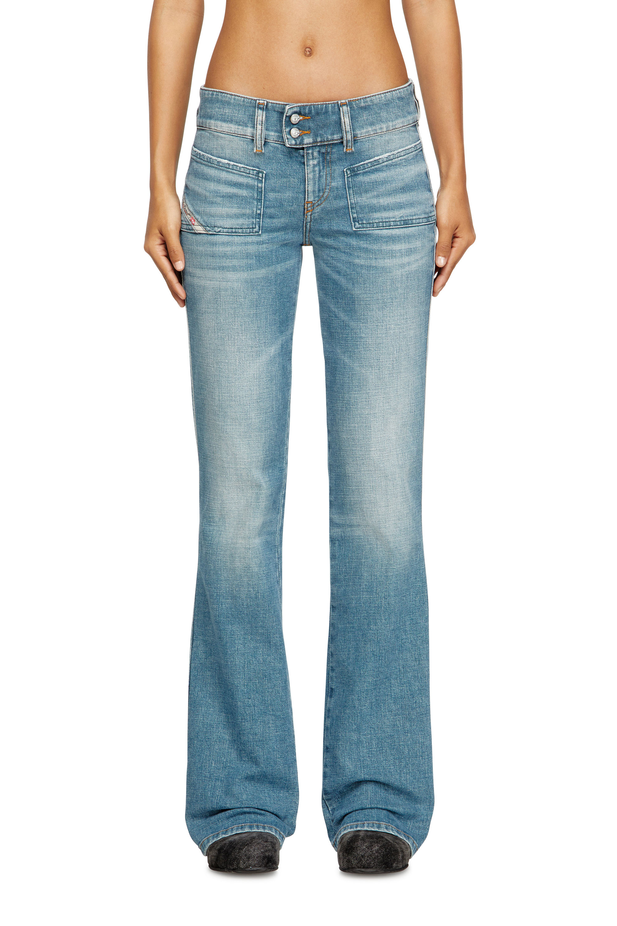 Diesel - Bootcut Jeans D-Hush 09M58 Femme, Bleu moyen - Image 3