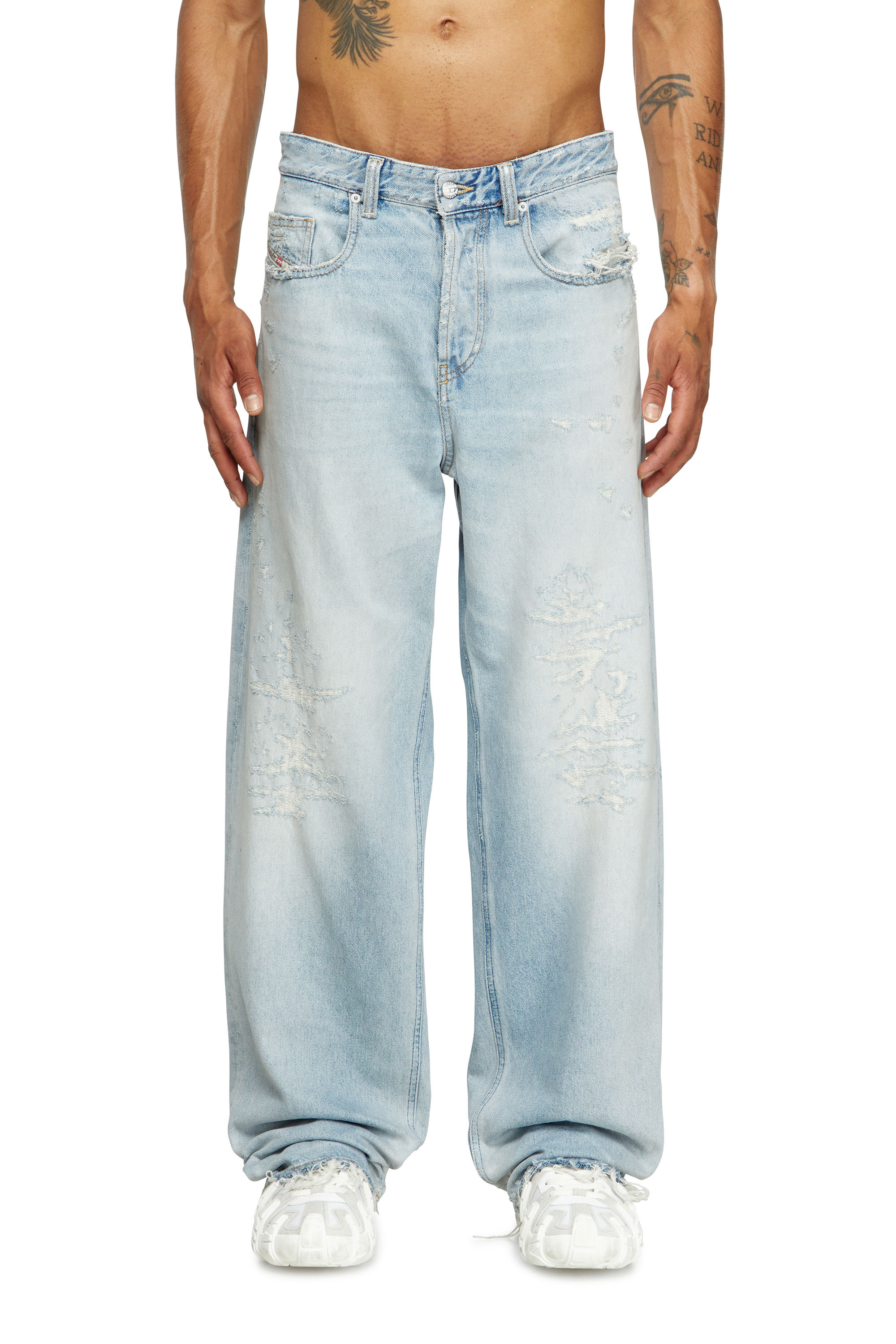 Diesel - Relaxed Jeans 2001 D-Macro 09M53 Homme, Bleu Clair - Image 1