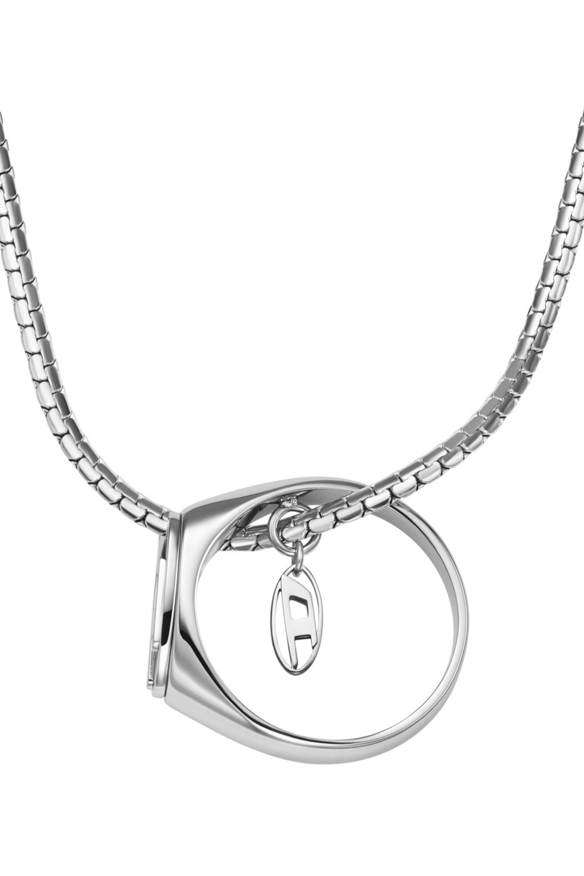 Diesel - DX1644040 JEWELLERY, Collier pendentif en acier inoxydable Mixte in Gris argenté - 3
