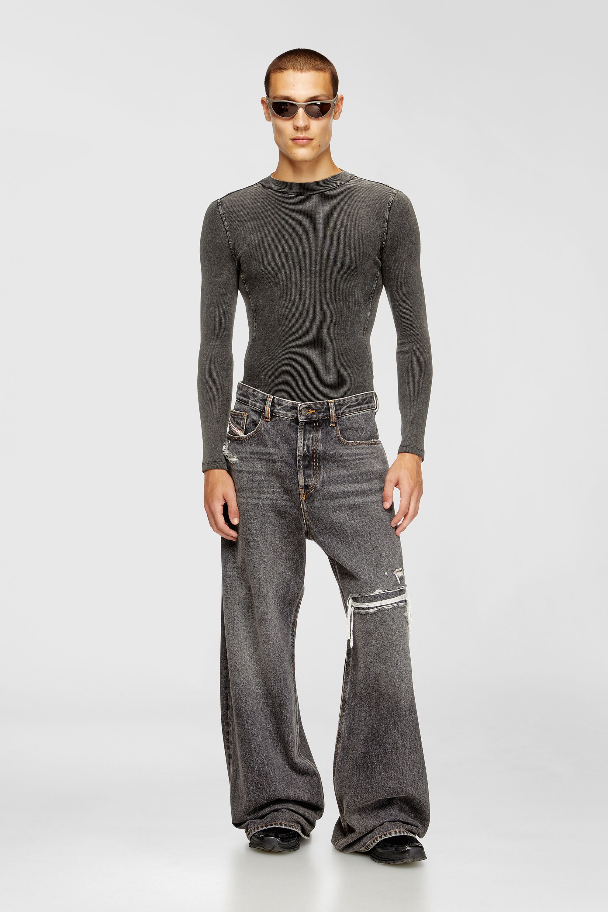 Diesel - Relaxed Jeans D-Rise 007F6 Homme, Noir/Gris fonc&eacute; - Image 1