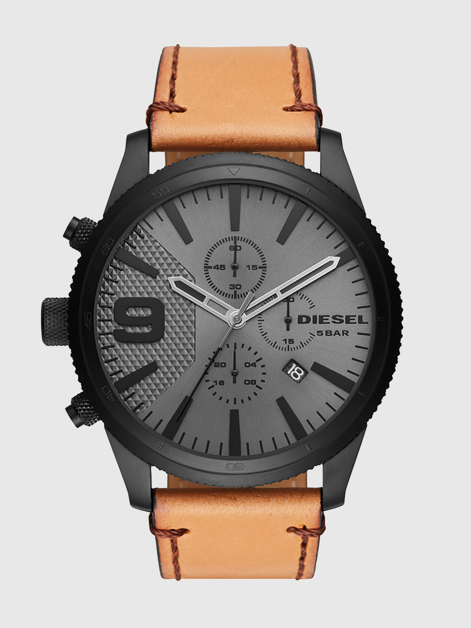 Diesel - DZ4468, Montre marron avec anneau rotatif, 50 mm Homme in Marron - 1