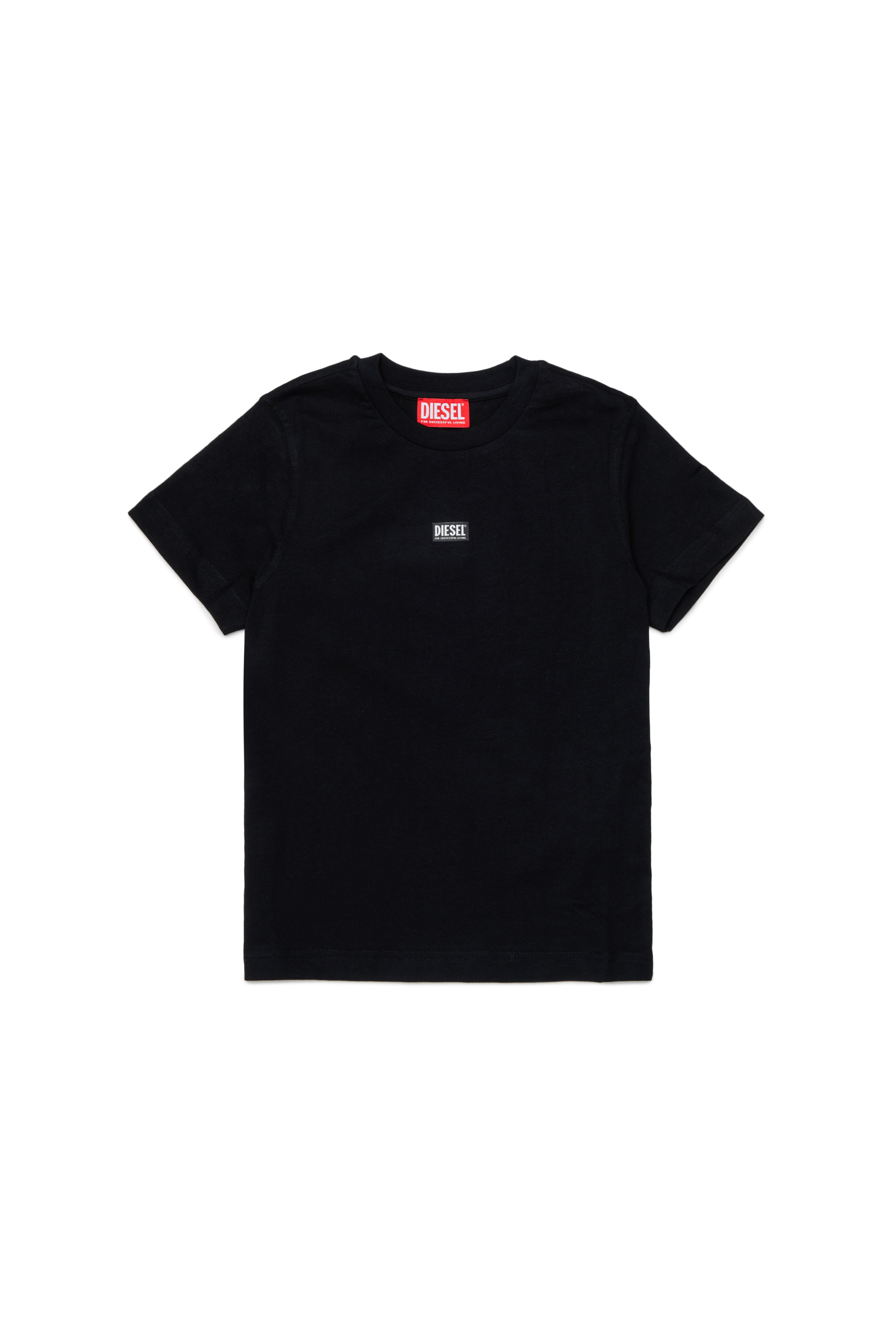 Diesel - TJUSTR7, T-shirt en coton avec petit logo Biscotto Homme in Noir - 1