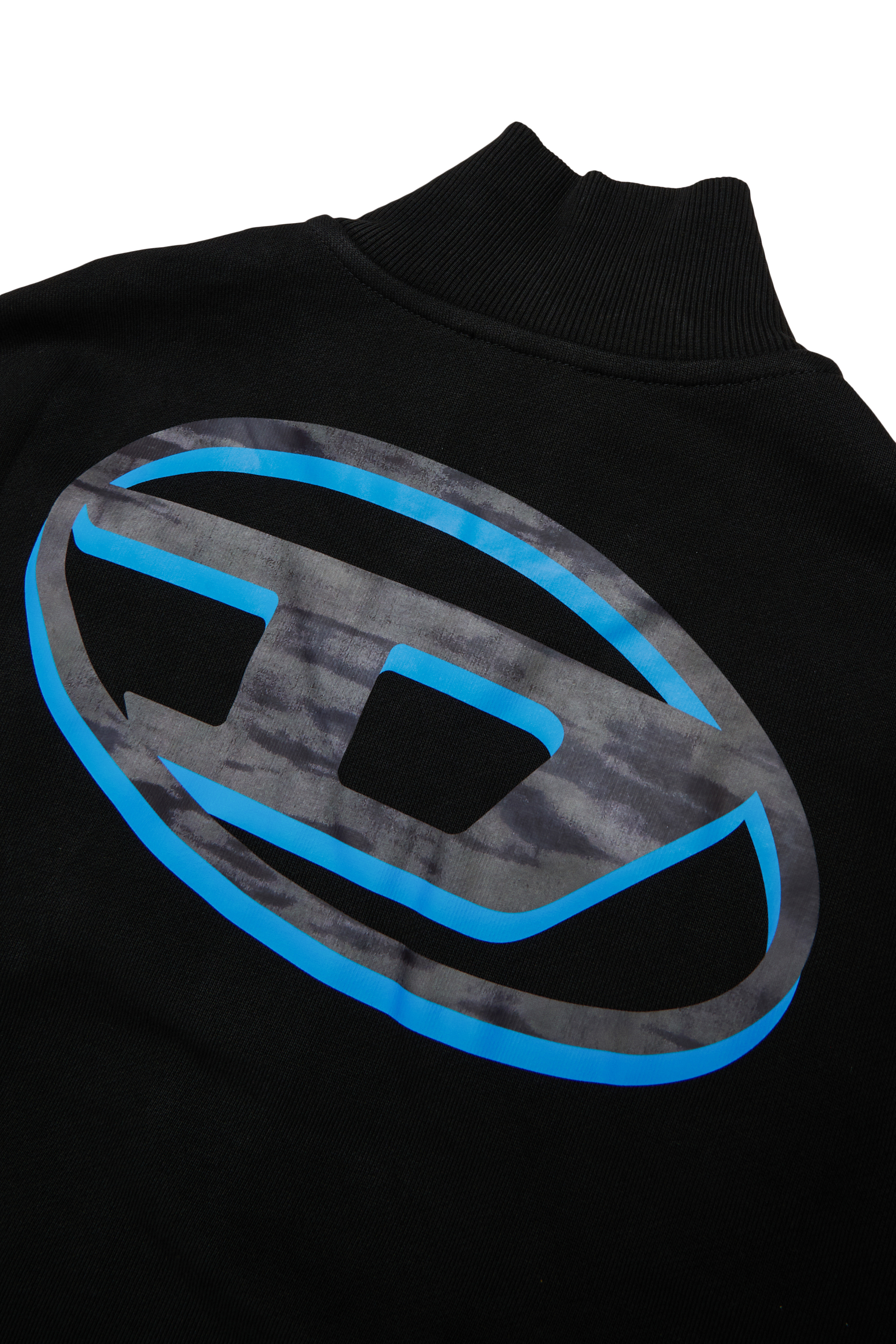 Diesel - SVELLYZIP OVER, Sweatshirt zipp&eacute;e avec imprim&eacute; Oval D bicolore Homme in Noir - 4