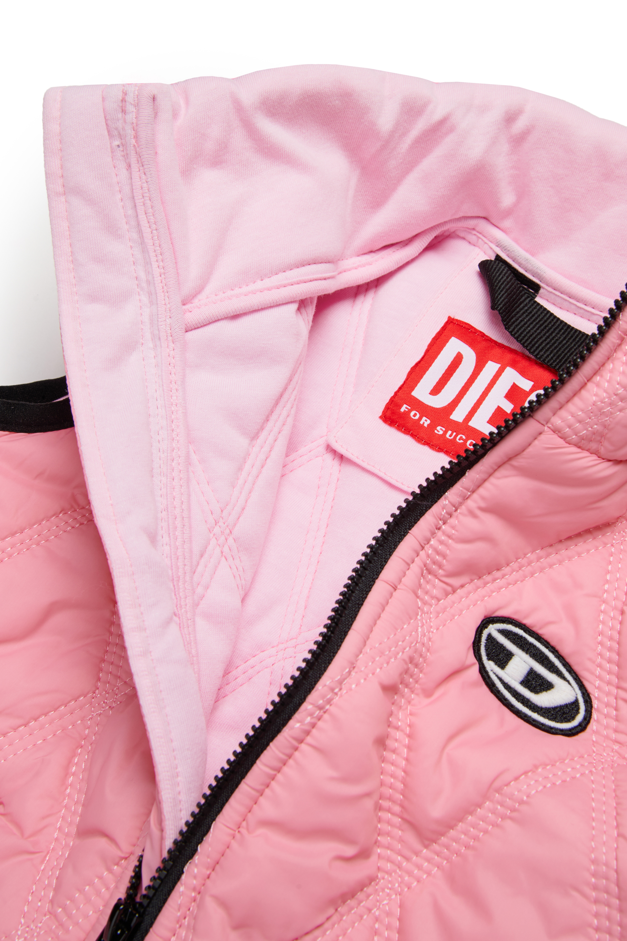 Diesel - JFOKKLOGONHB, Gilet matelassé avec empiècement Oval D Mixte in Rose - 4