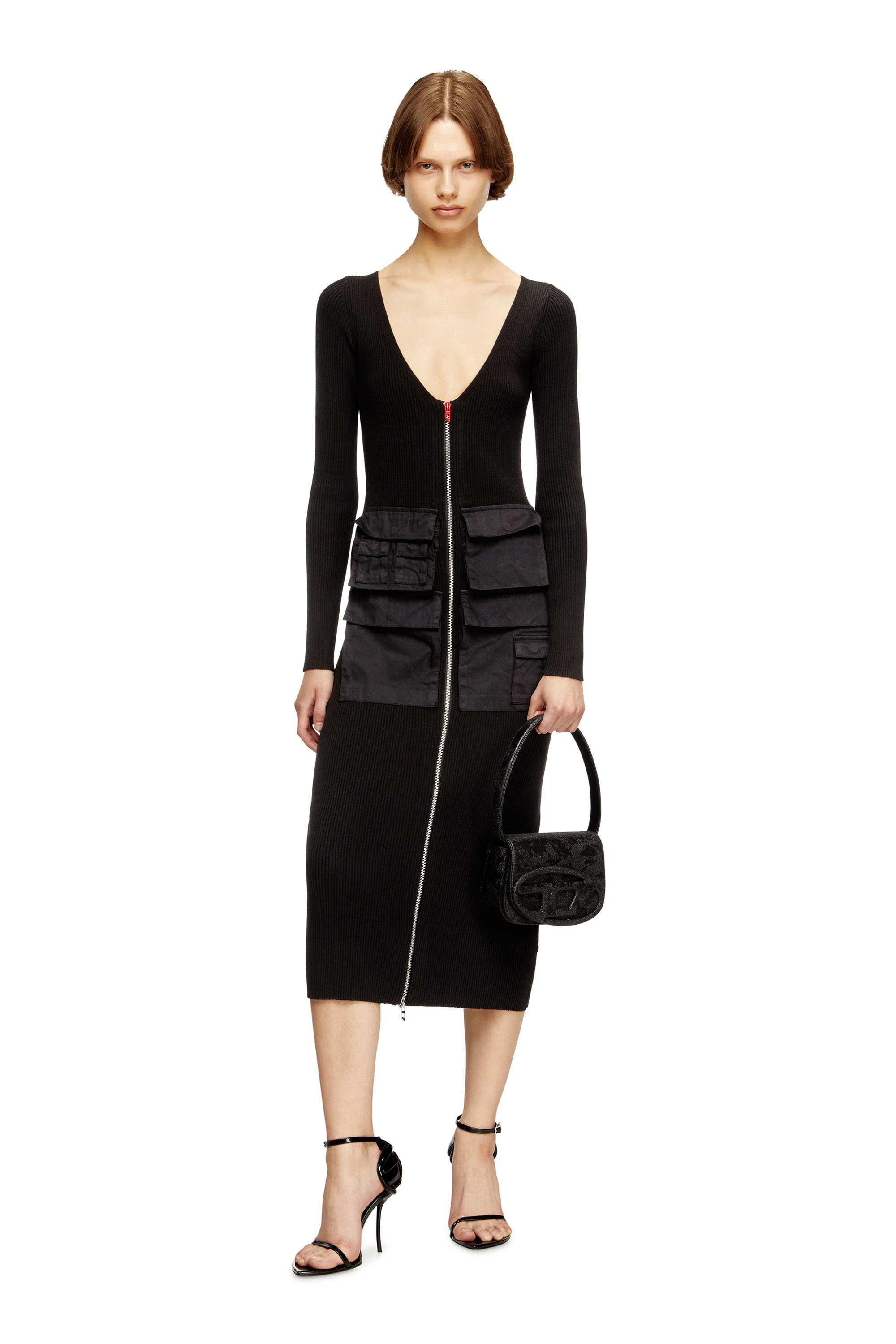 Diesel - 1DR, 1DR-Sac emblématique 1DR en Lurex camouflage à paillettes Femme in Noir - 6