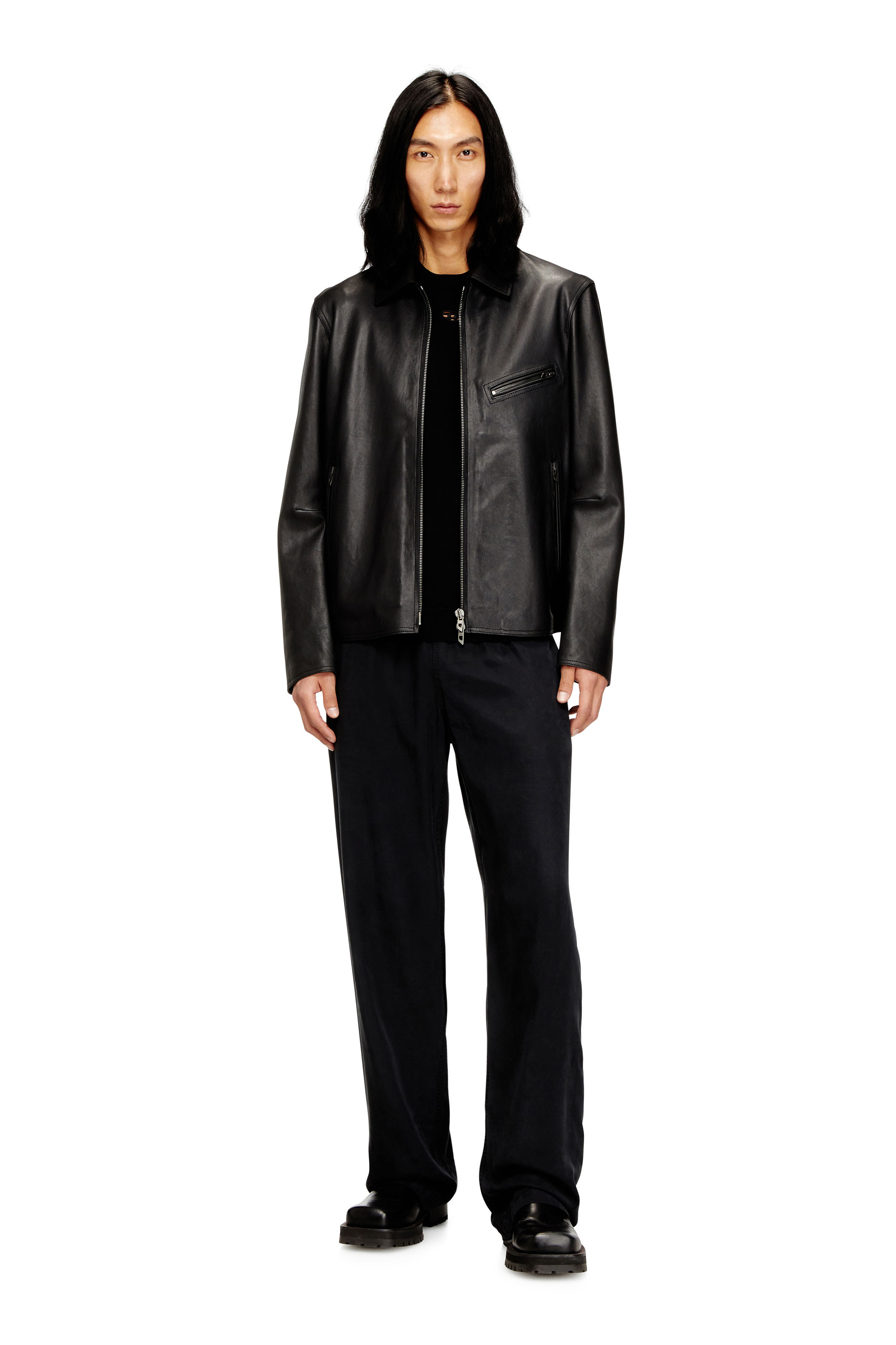 Diesel - K-VALIAM, Pull en laine avec logo cut-out Homme in Noir - 2