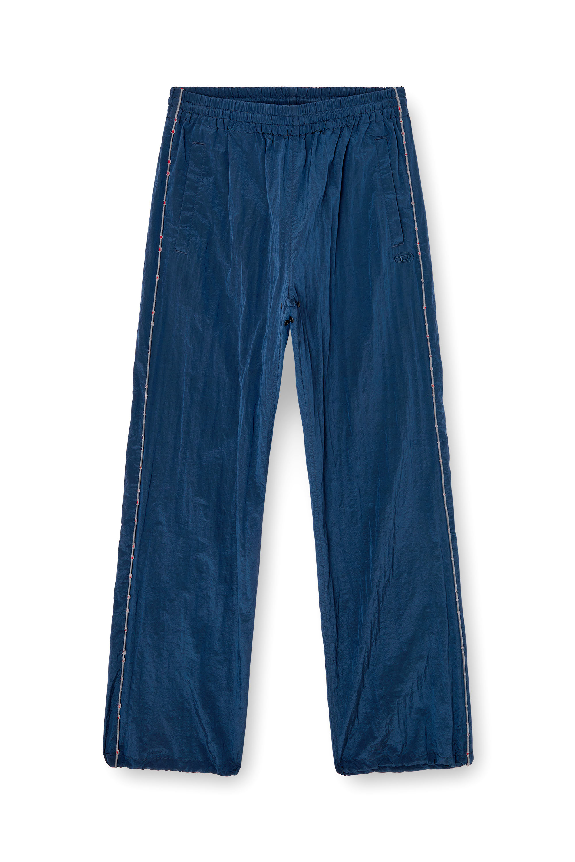 Diesel - P-ANTHEIT, Pantalon de survêtement avec passepoil effet vieilli Homme in Bleu - 3