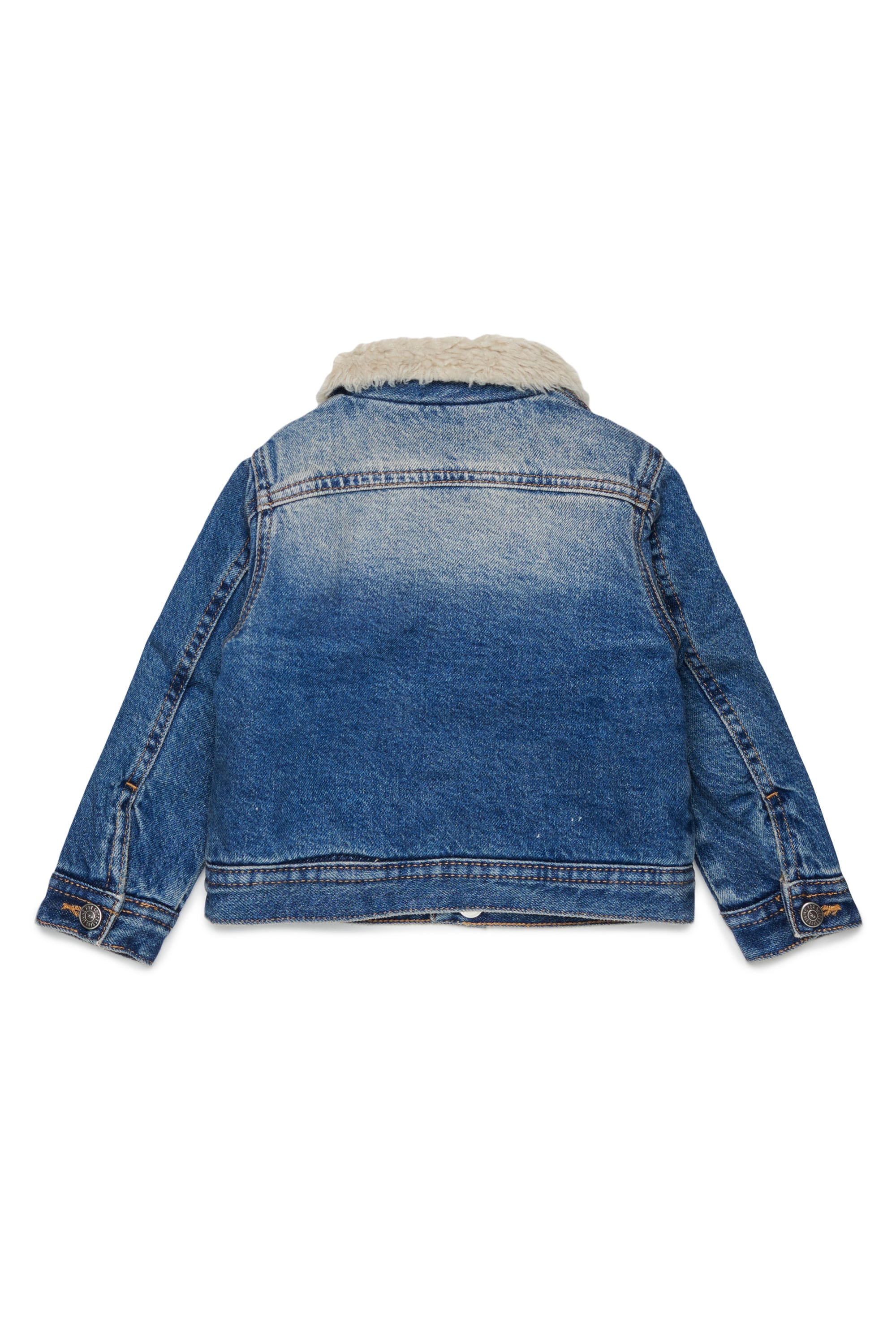 Diesel - JOMYB-FUR, Unisex's Denim jacket with soft pile collar in Medium blue - 2