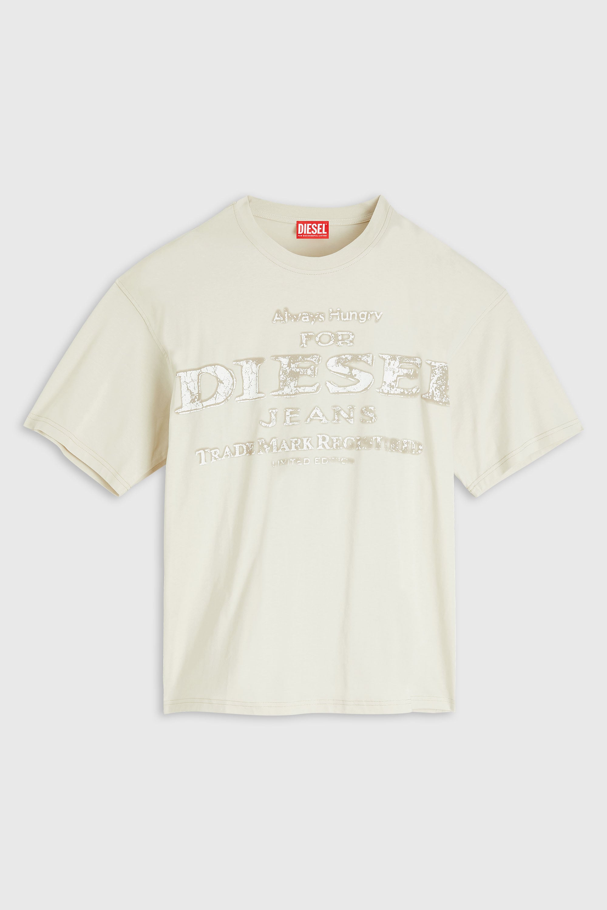 Diesel - T-BOXT-B4, T-shirt avec logo &agrave; effet craquel&eacute; Homme in Blanc - 2