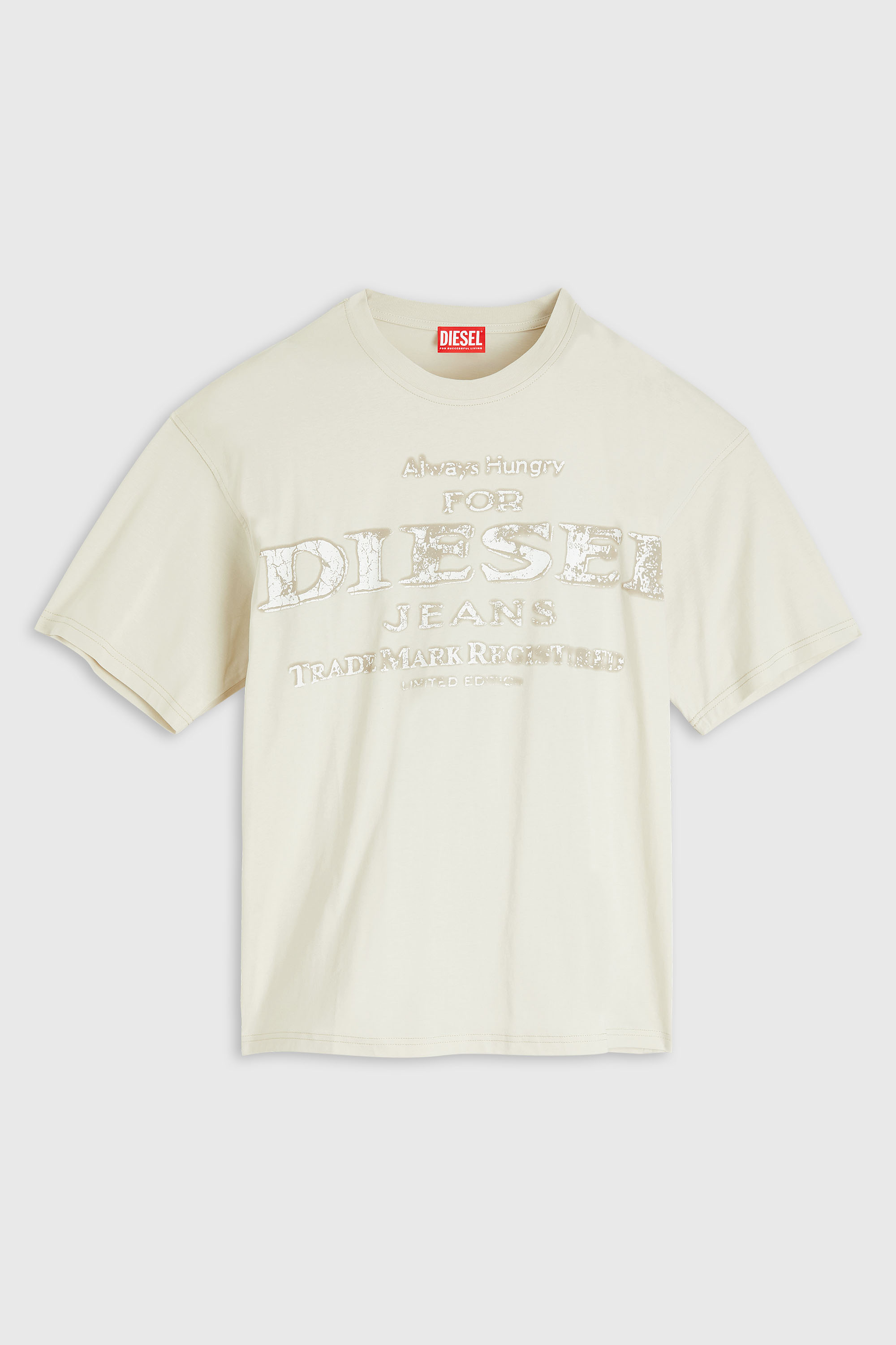 Diesel - T-BOXT-B4, T-shirt avec logo &agrave; effet craquel&eacute; Homme in Blanc - 2