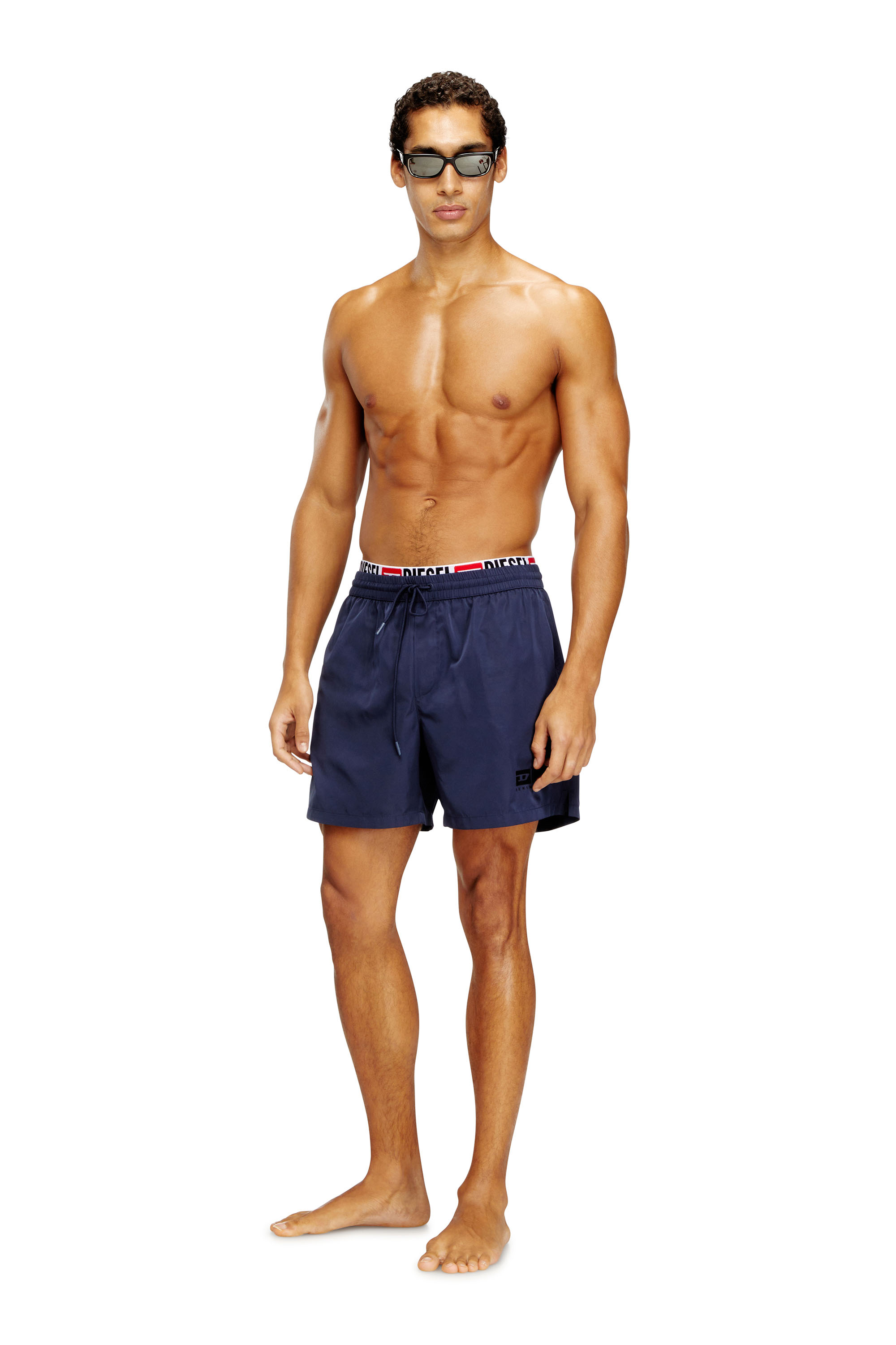 Diesel - VISPER-41-D-CORE, Short de bain mi-long avec imprimé logo Homme in Bleu - 1
