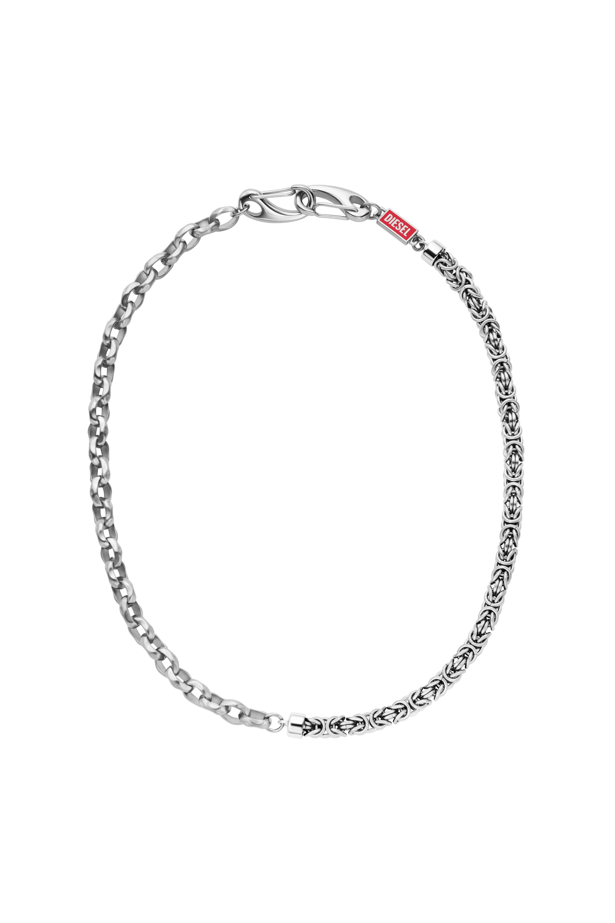 Diesel - DX1694040 JEWELLERY, Cha&icirc;ne multi-usage en acier inoxydable Mixte in Gris argent&eacute; - 1
