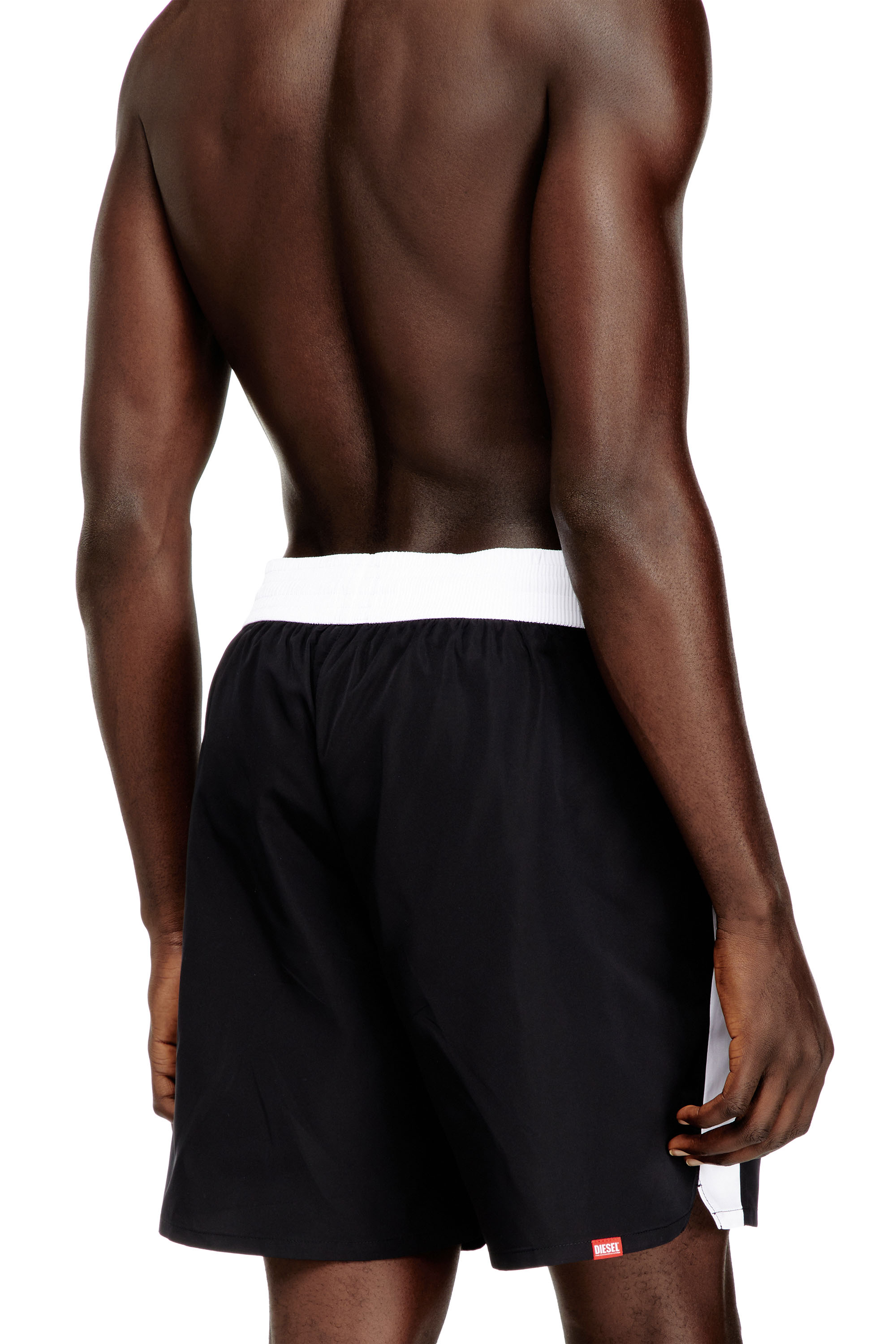 Diesel - BOXER-46-D-POP, Short de bain avec ceinture contrastante Homme in Noir - 3