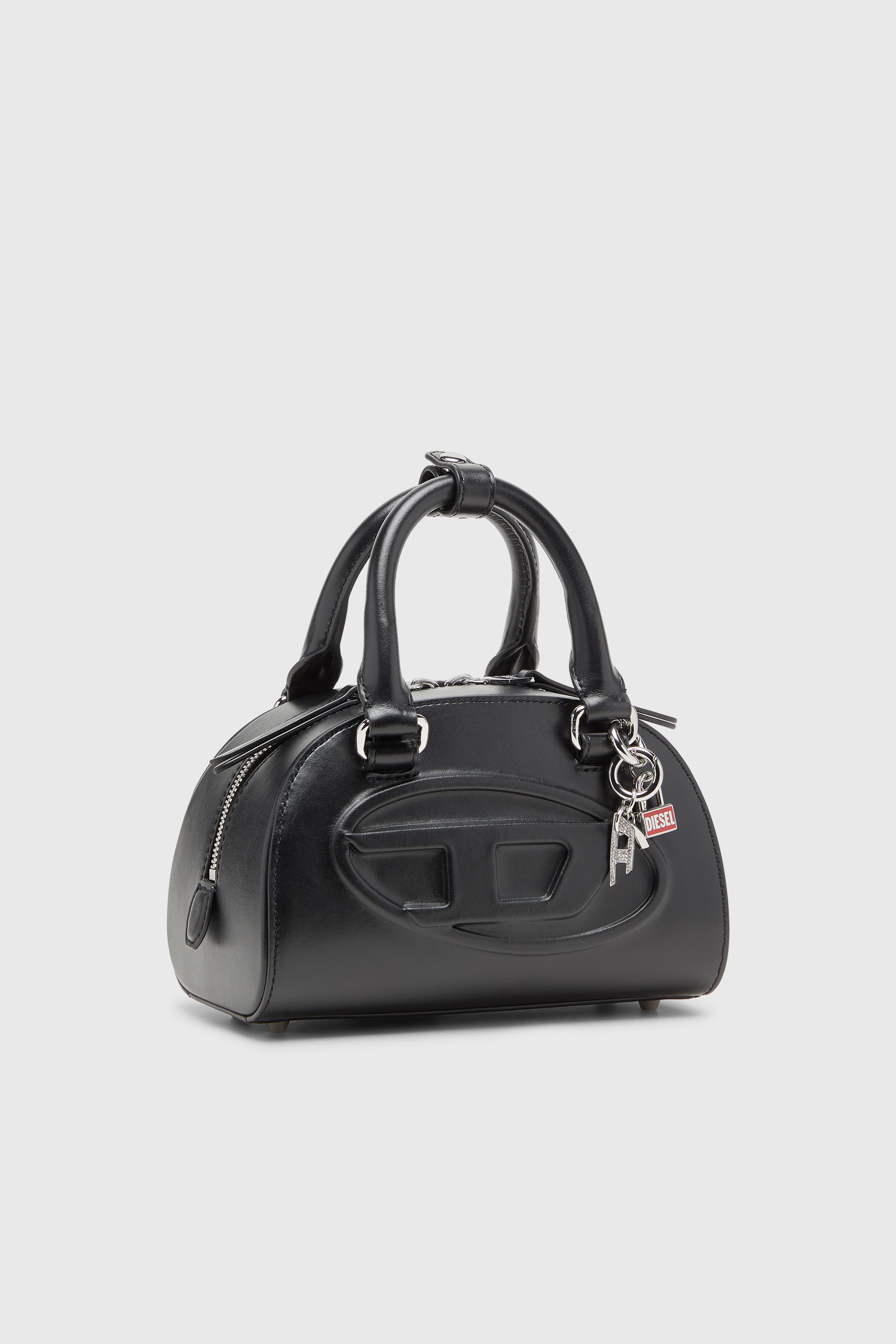 Diesel - CHARM-D, Charm en m&eacute;tal avec breloque D en strass Mixte in Gris argent&eacute; - 3