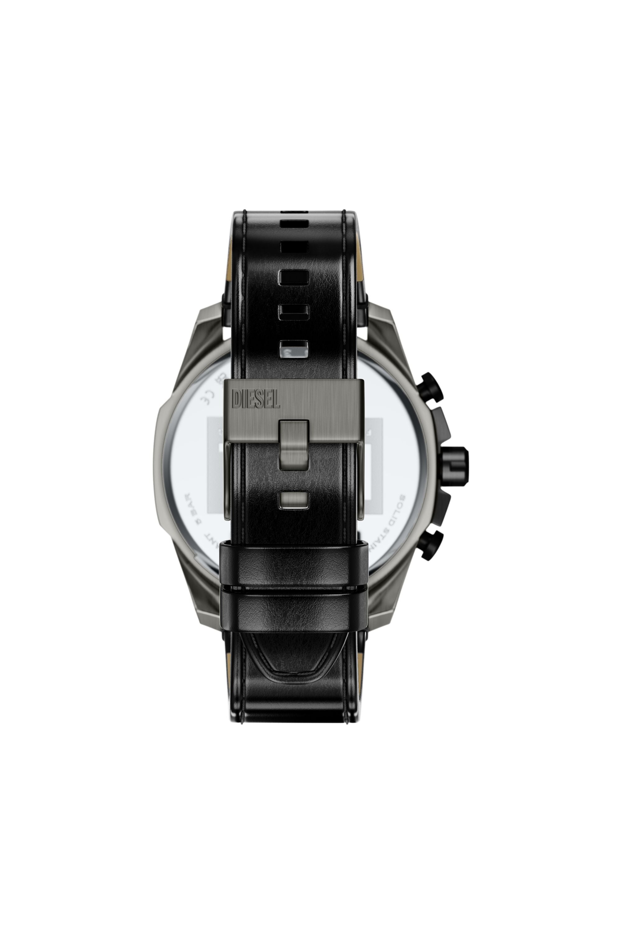 Diesel - DZ4714 WATCH, Montre Mega Chief Slim en cuir noir Homme in Noir - 2