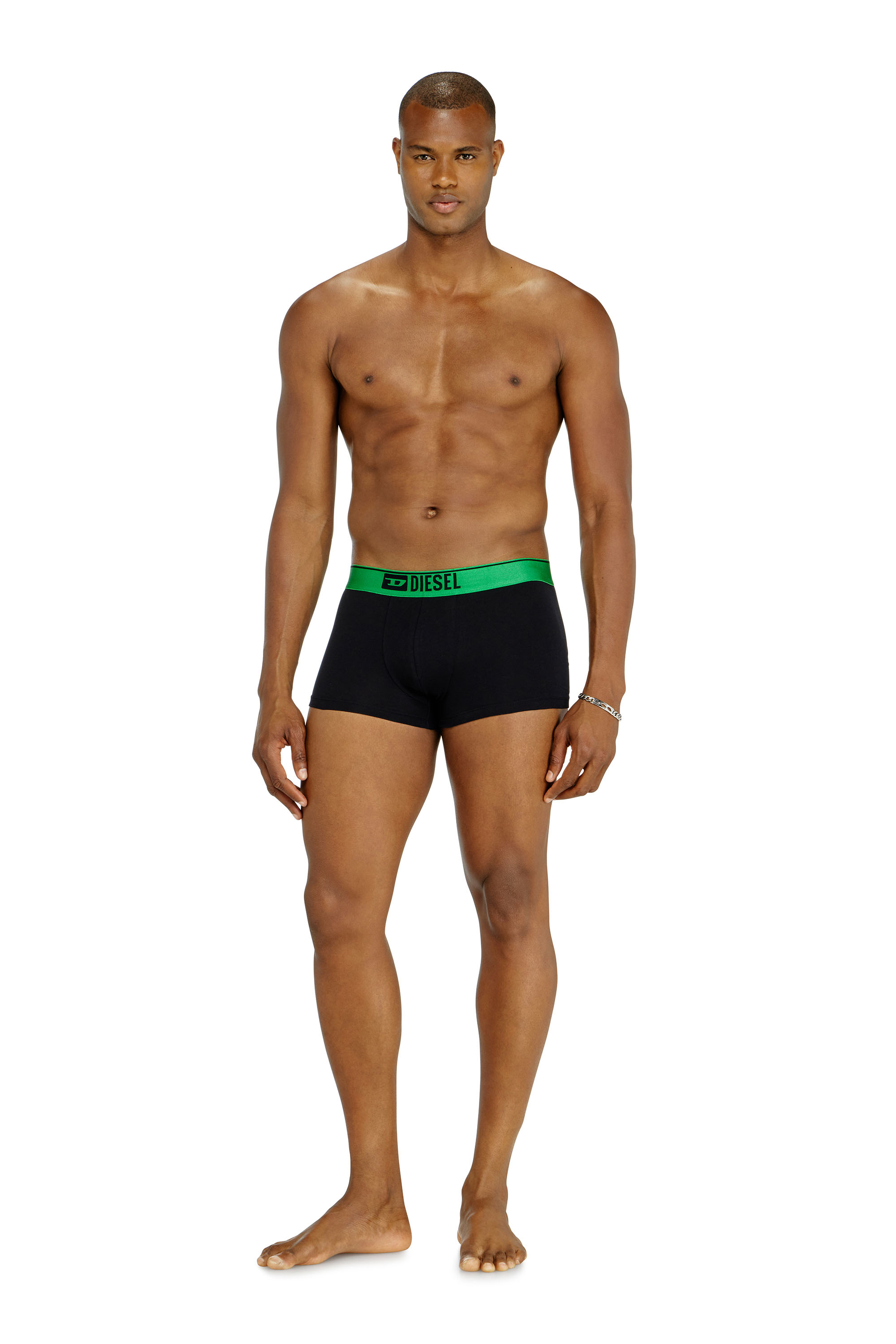 Diesel - DAMIEN-GFT-3PACK, Lot de trois boxers avec ceinture m&eacute;tallis&eacute;e Homme in Noir - 2