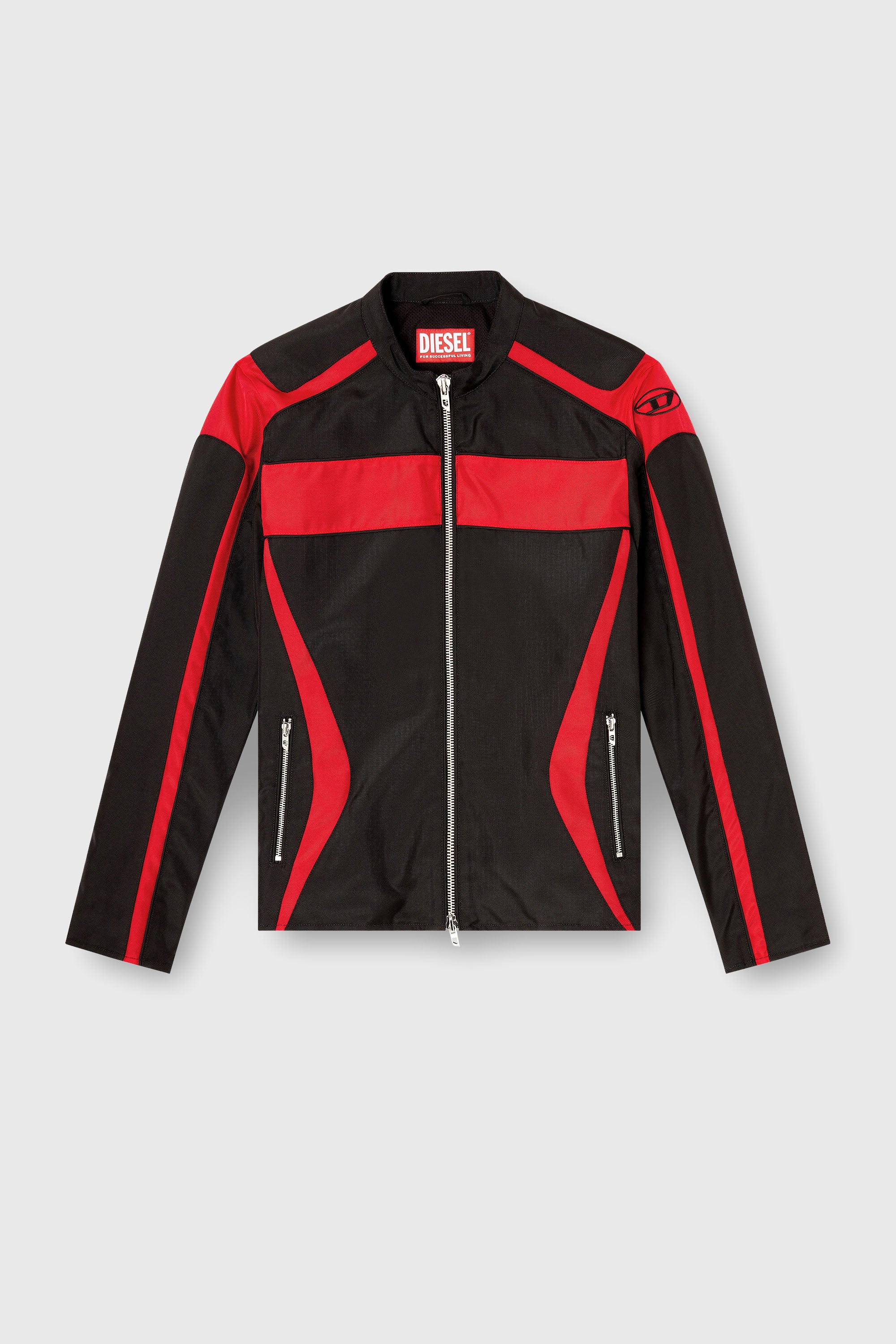 Diesel - J-ADAM-PDAI, Veste biker en toile &agrave; blocs de couleur Homme in Polychrome - 2