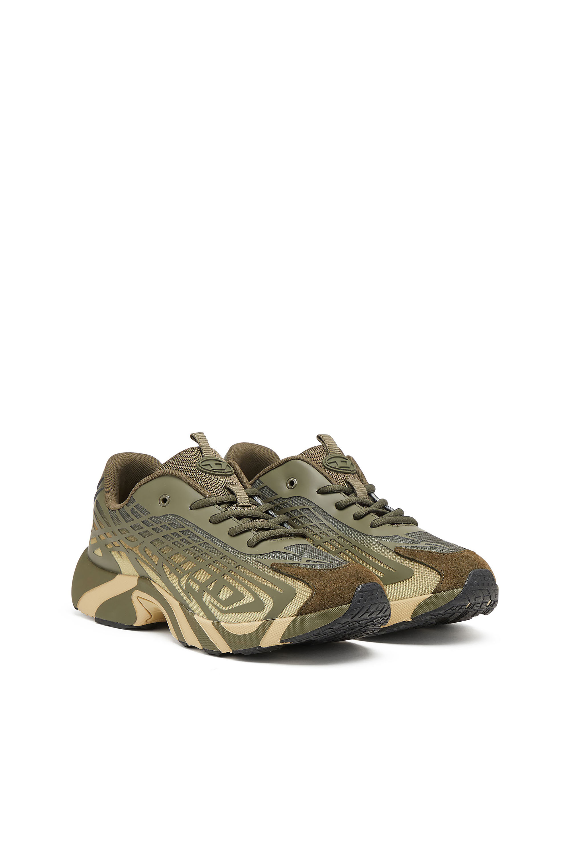 Diesel - S-D-VIT'S 500 LOW, D-Vit-Sneakers en mesh dégradé rayé Homme in Vert - 3