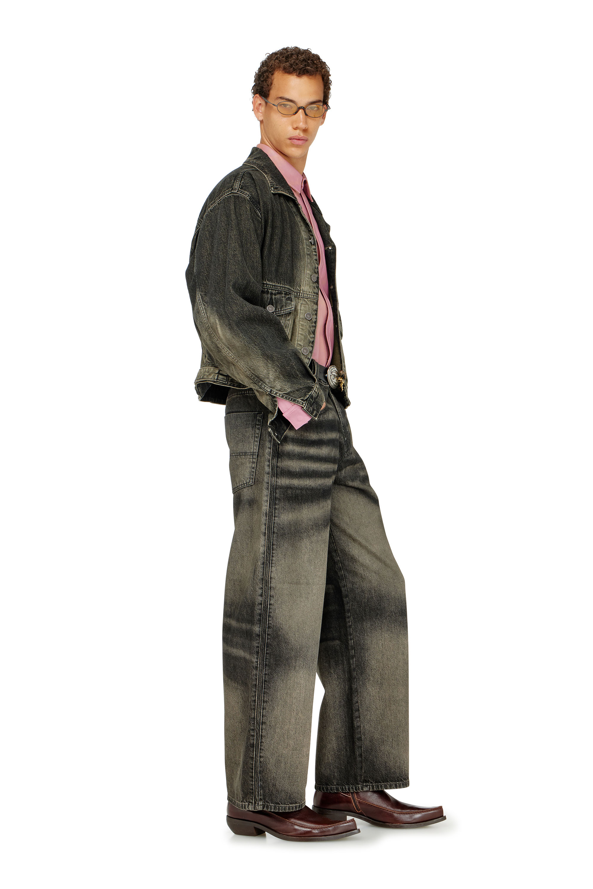 Diesel - Relaxed Jeans 1982 D-Hakou 09R33 Mixte, Noir/Gris fonc&eacute; - Image 2