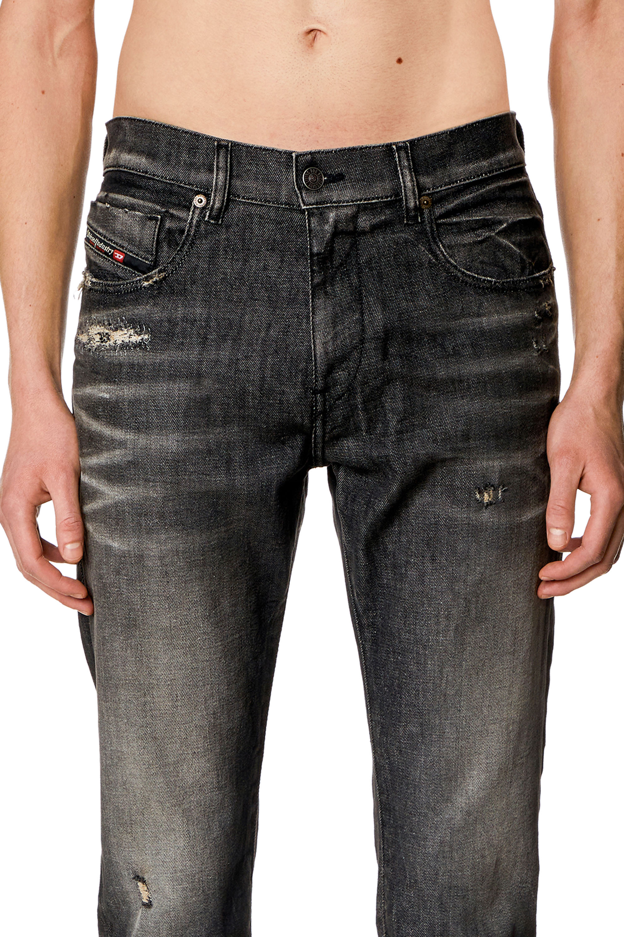 Diesel - Slim Jeans 2019 D-Strukt 09H51, Noir/Gris foncé - Image 3