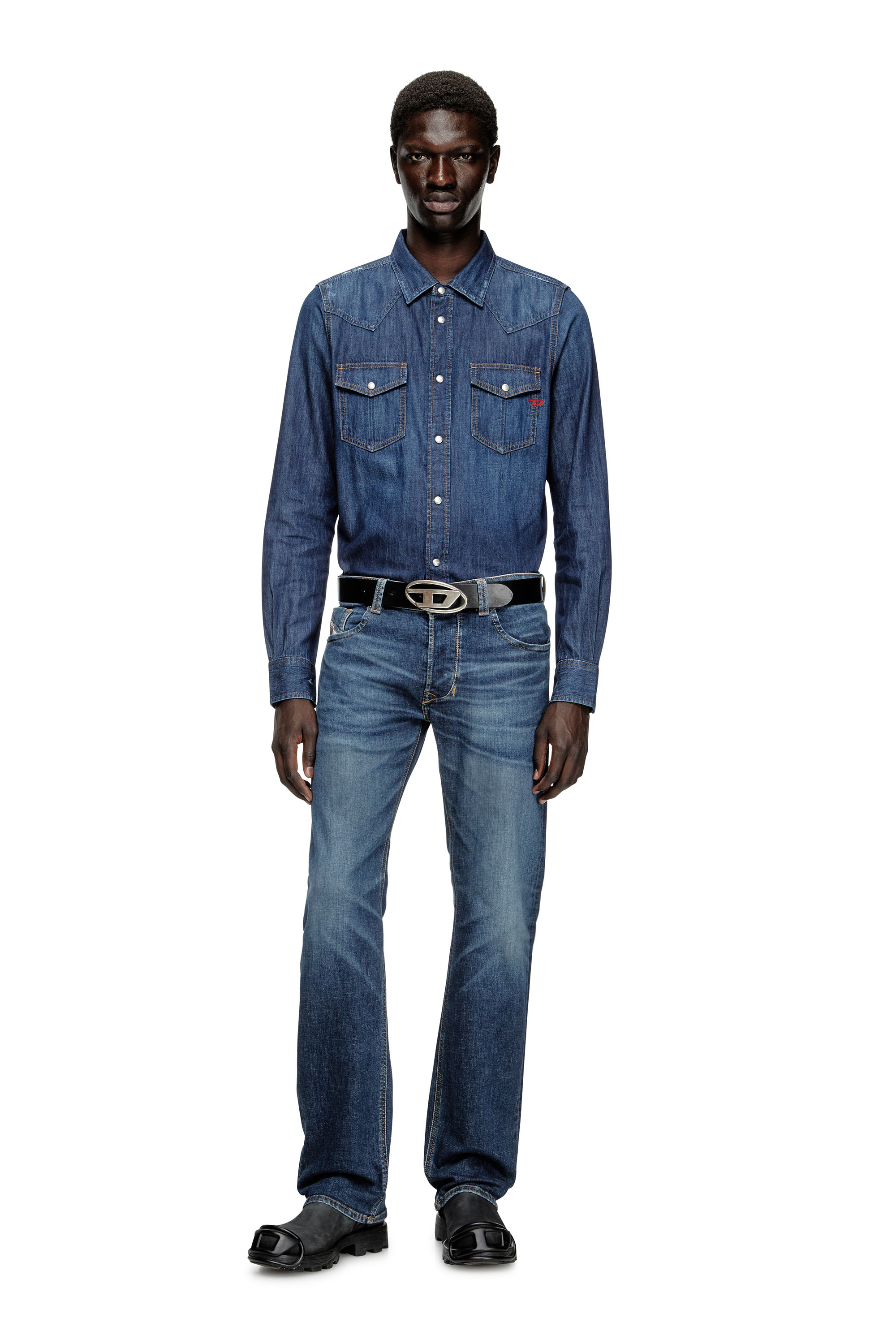 Diesel - D-VEGA, Surchemise en denim Homme in Bleu - 2