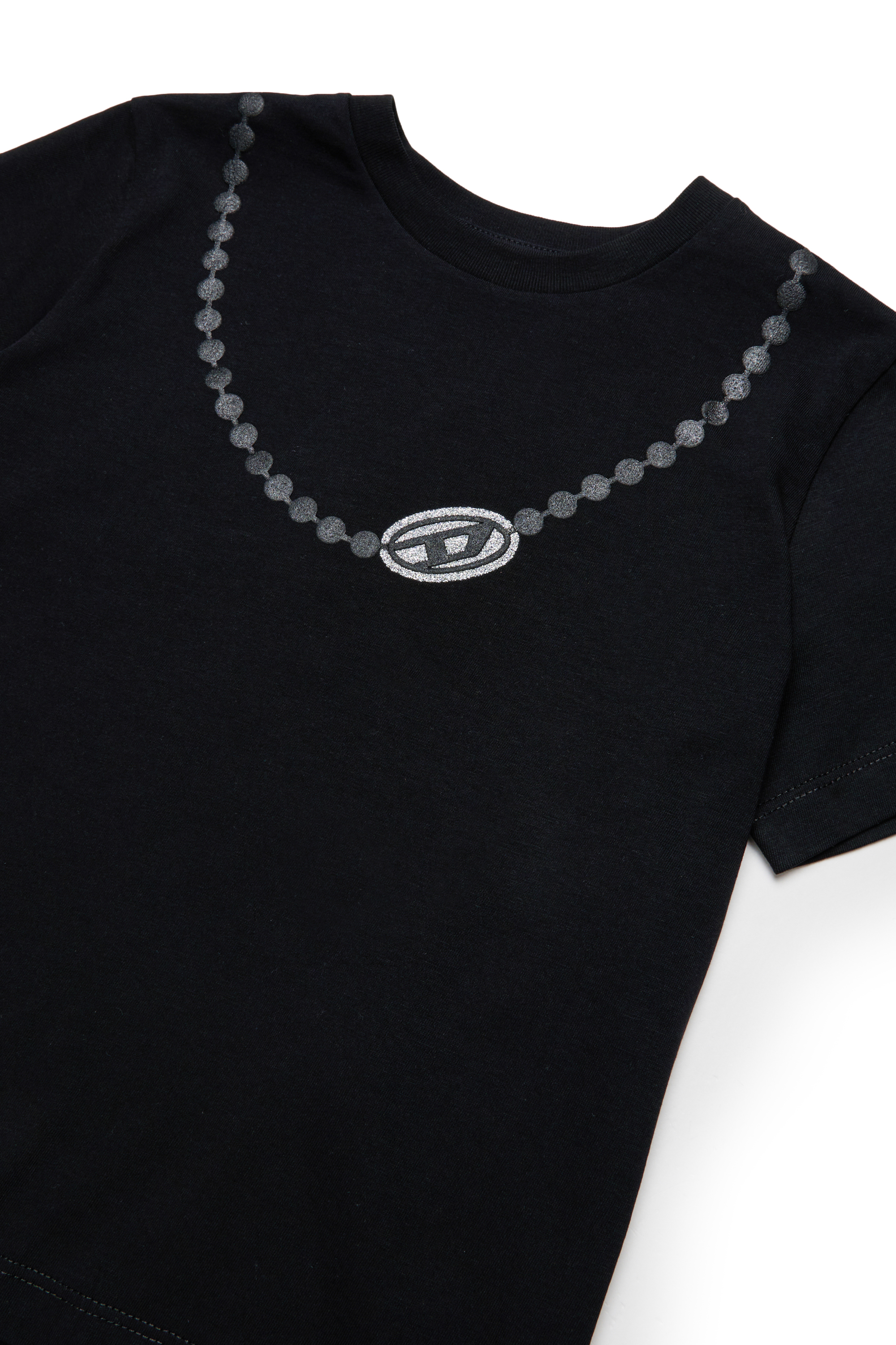 Diesel - TICLA, T-shirt en coton avec imprim&eacute; collier Femme in Noir - 3