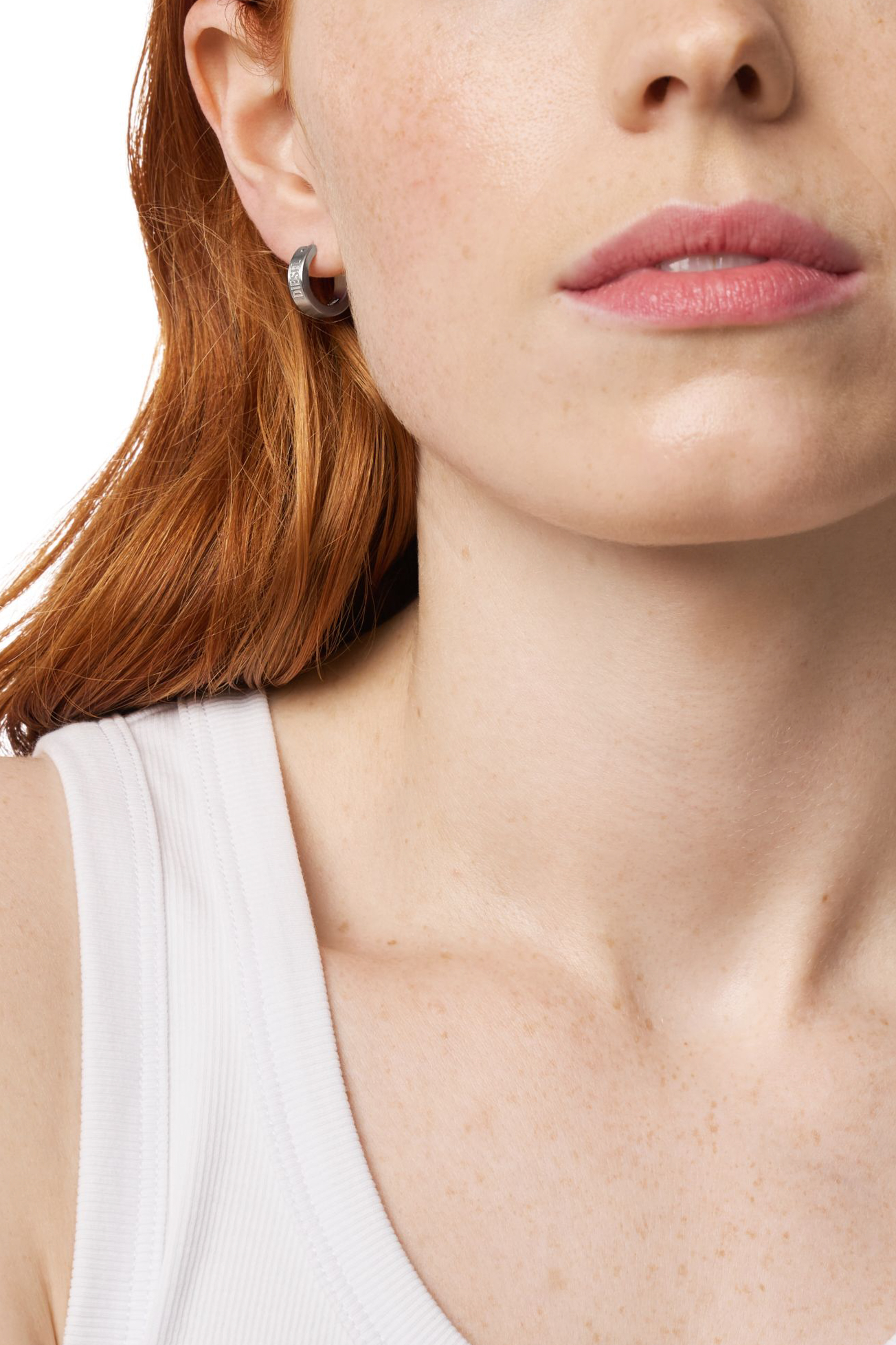 Diesel - DX1639040 JEWELLERY, Boucle d'oreille créole en acier inoxydable Mixte in Gris argenté - 3