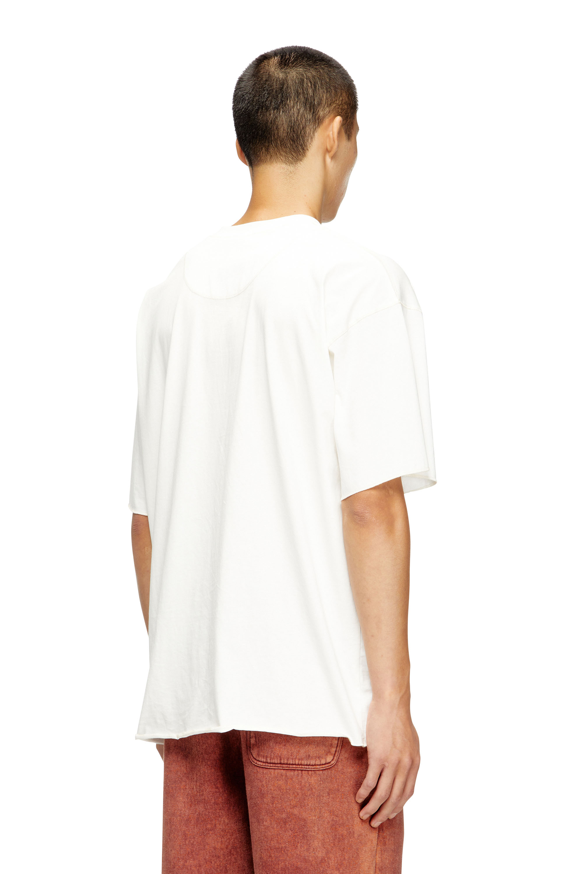 Diesel - T-CRAHOR-BOXT-T1, T-shirt en coton avec micro broderie Homme in Blanc - 4