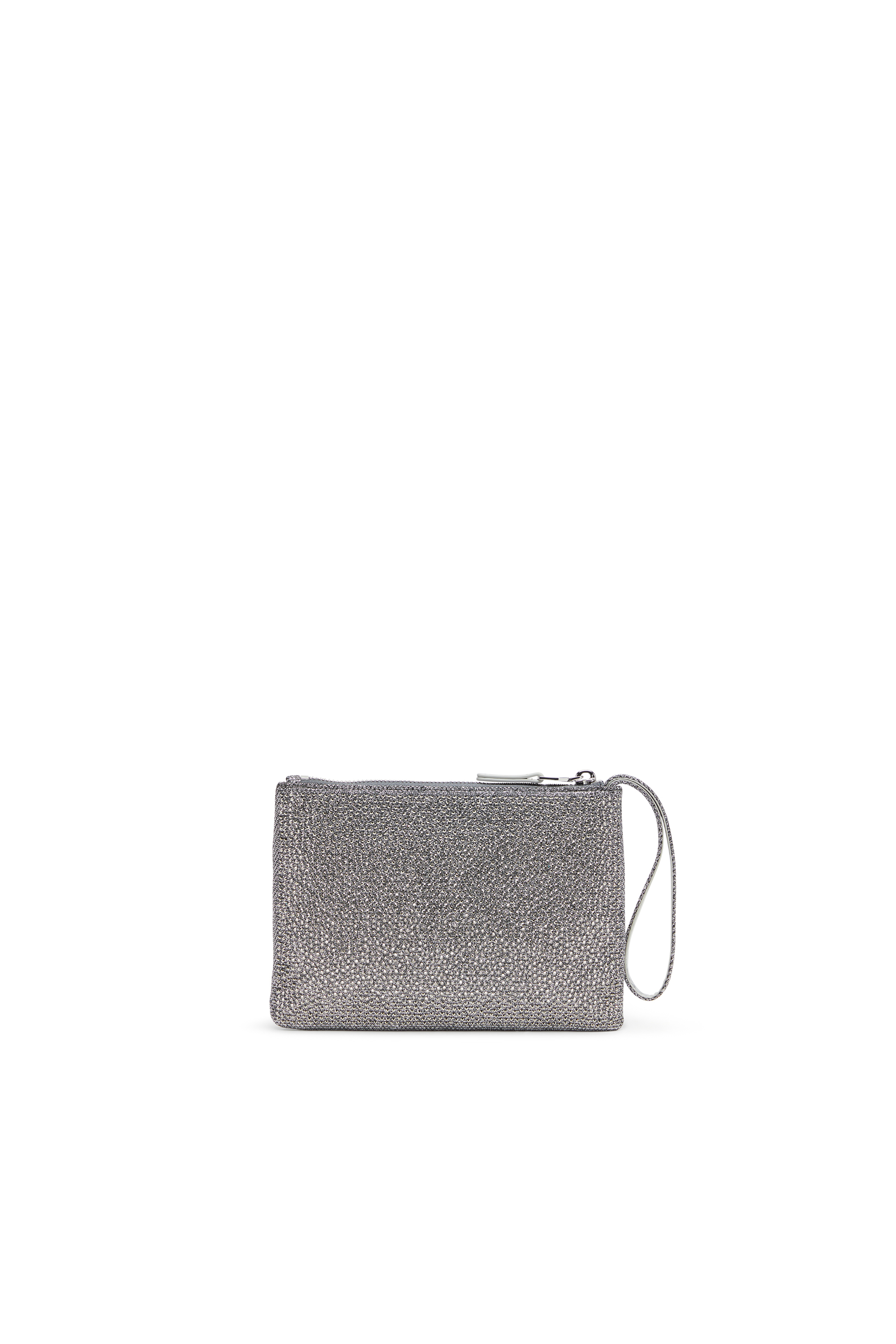 Diesel - PLAY POUCH II, Pochette en tissu lurex cristal Femme in Gris argenté - 2