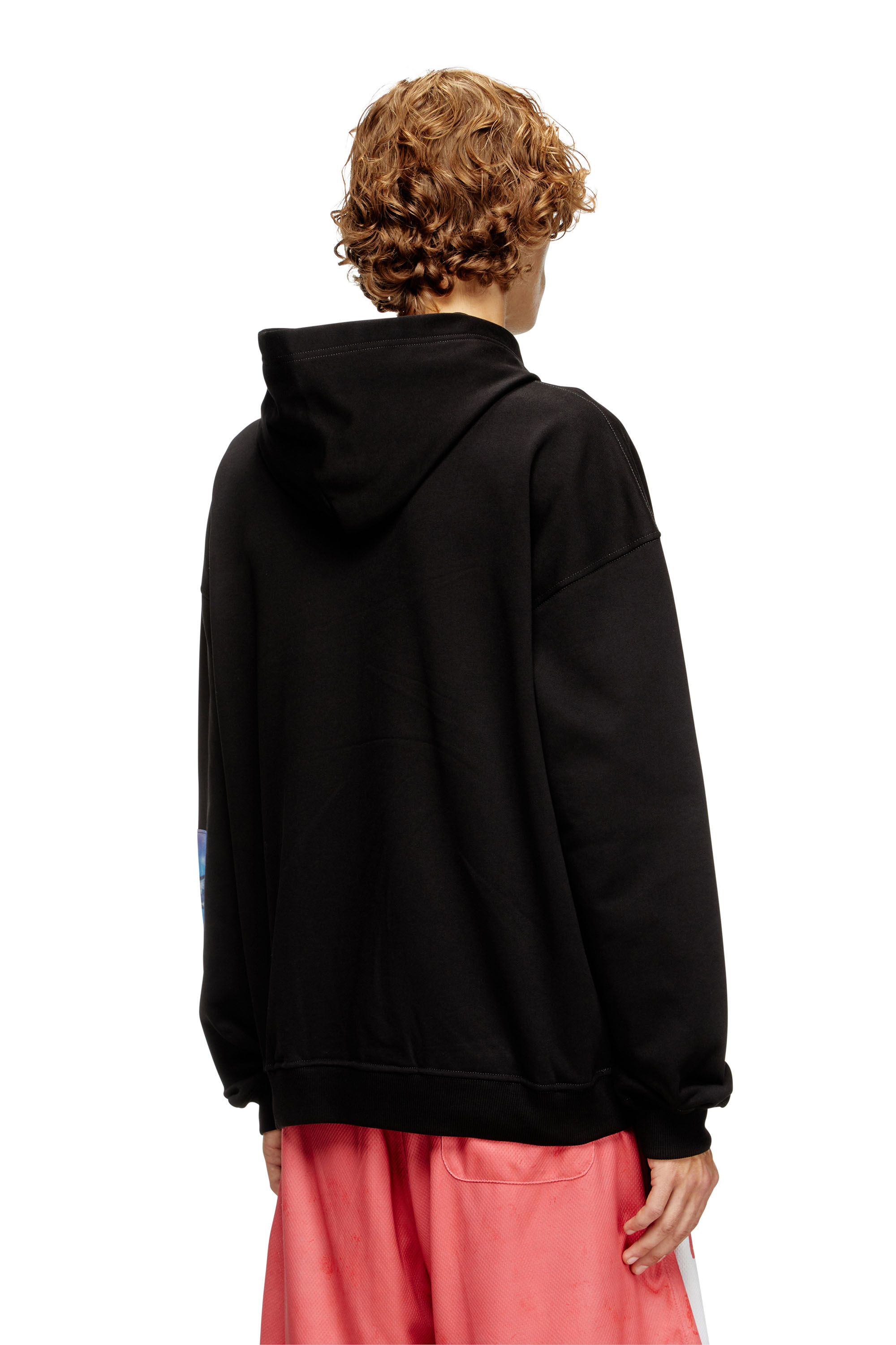 Diesel - S-BOXT-HOOD-T6, Man's Hoodie with logo photo patches in Black - 4