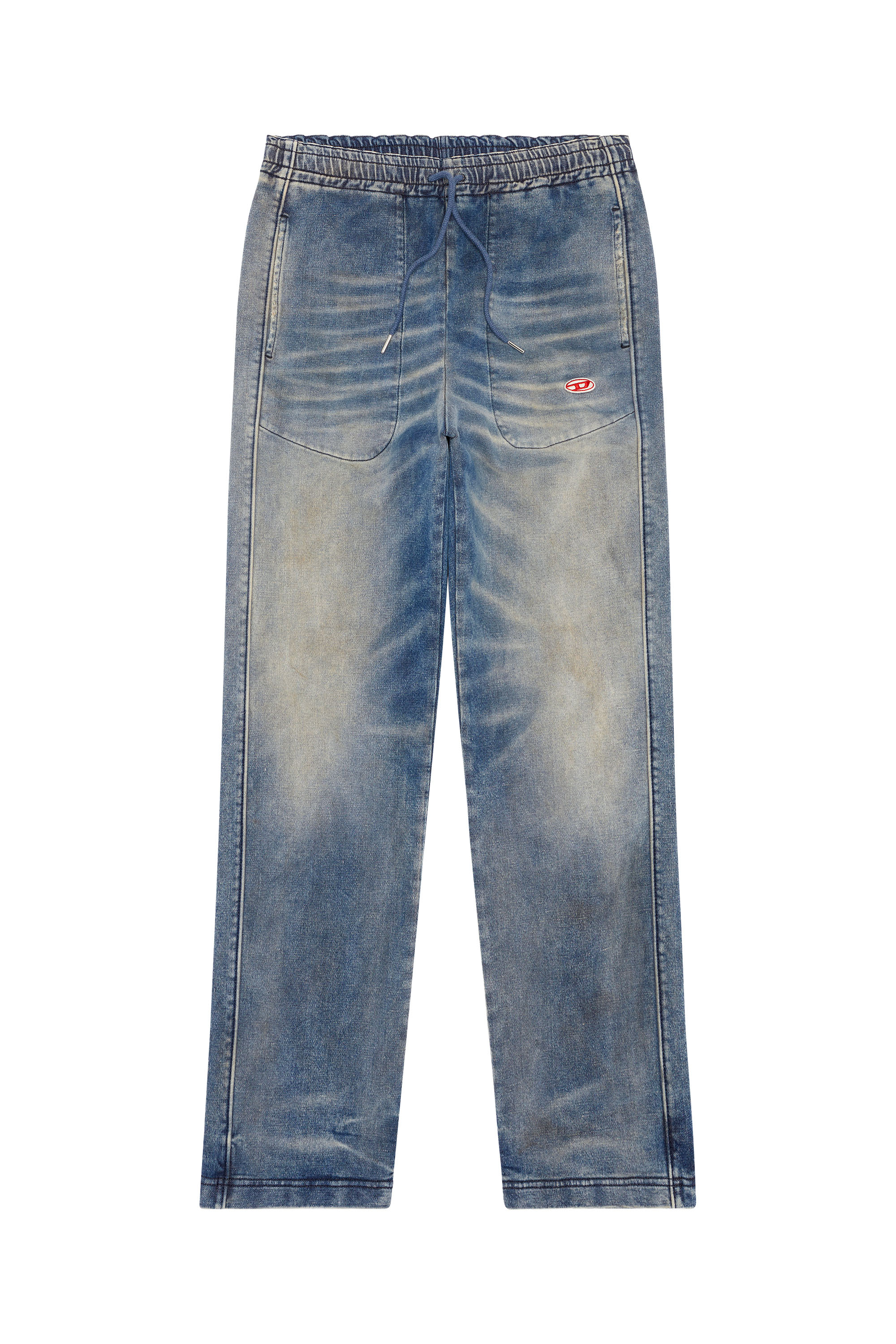 Diesel - Straight D-Martians Track Denim 068EV, Bleu moyen - Image 7