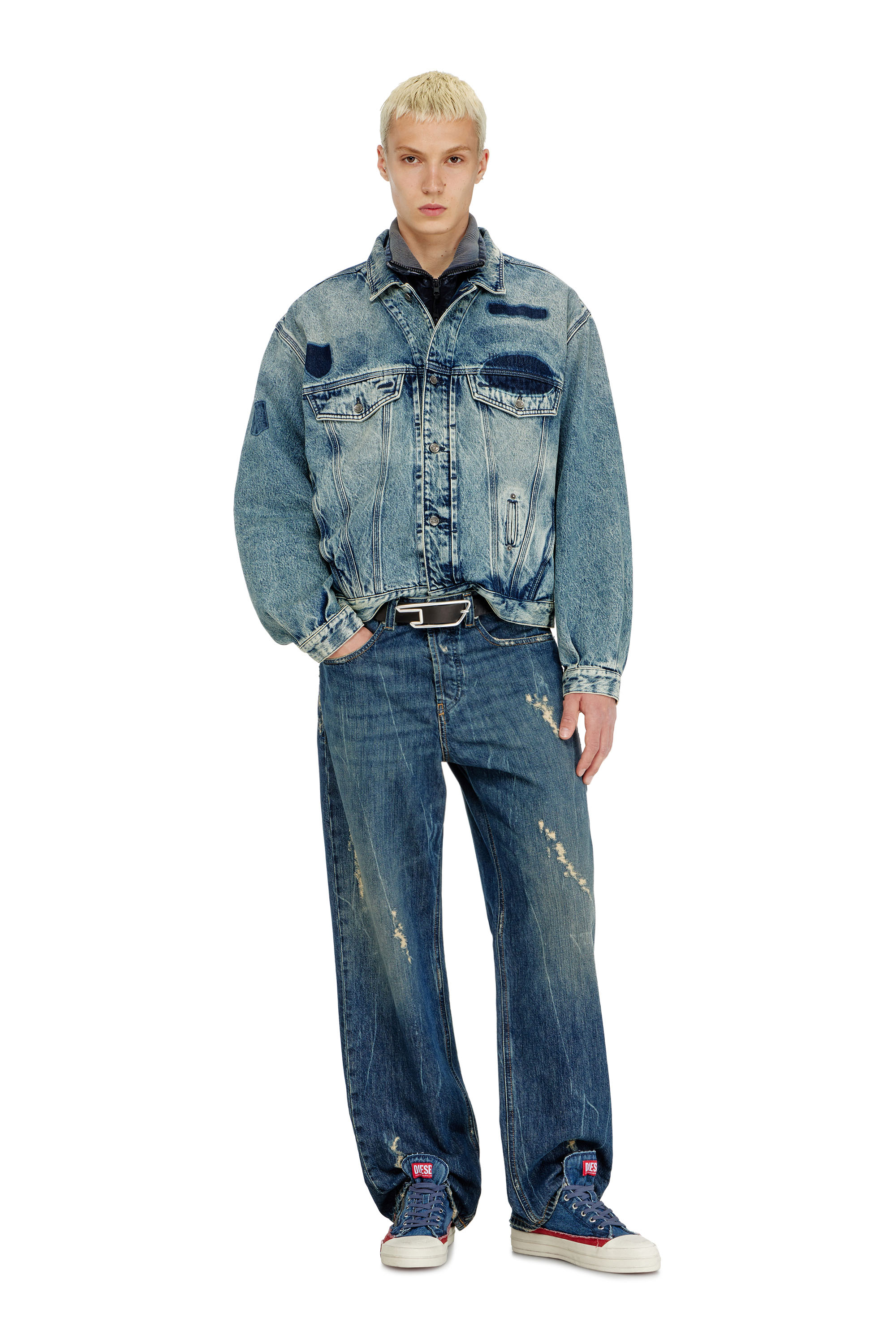Diesel - Relaxed Jeans 2001 D-Macro 09Q28 Homme, Bleu moyen - Image 2