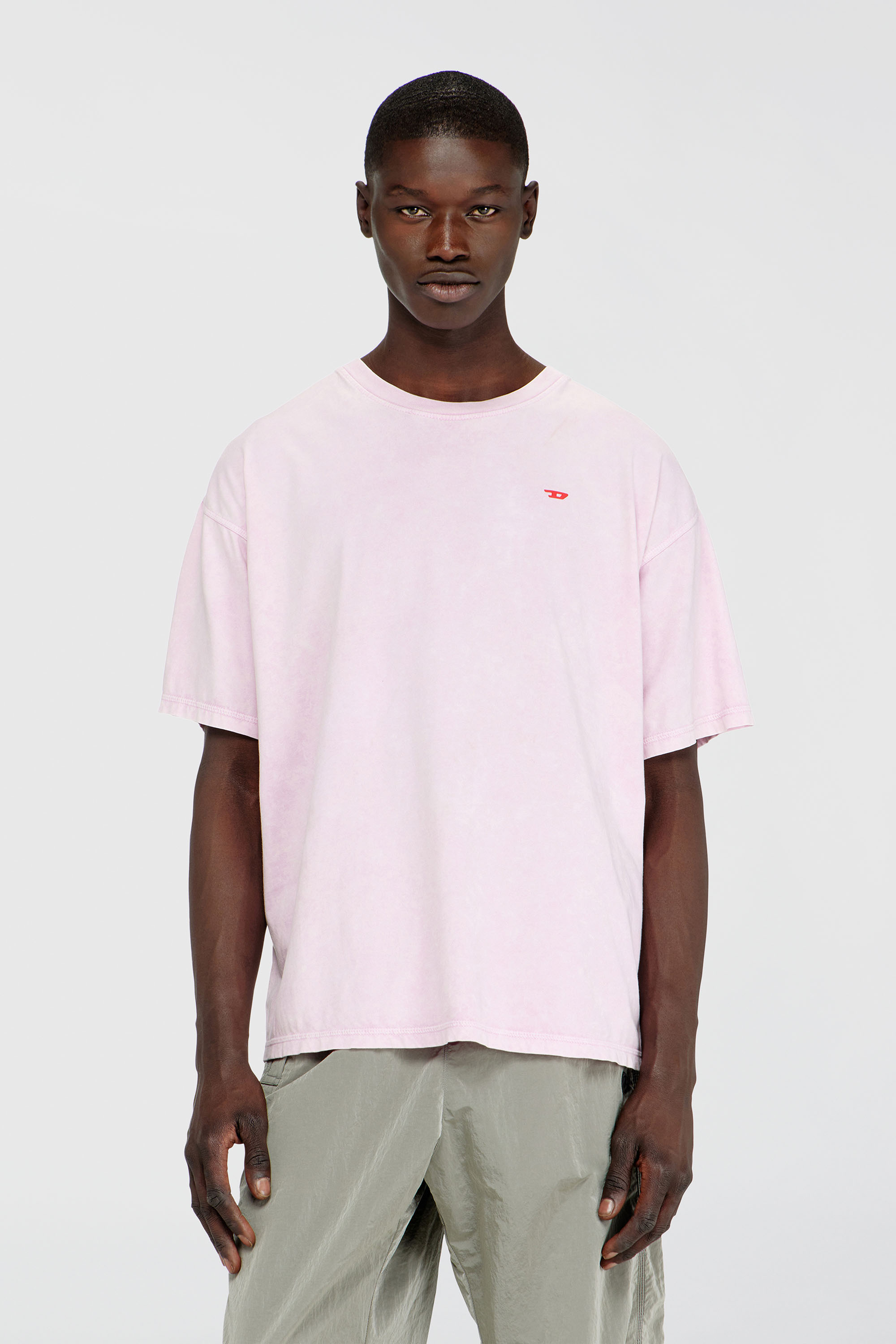 Diesel - T-BOXT-AA14, T-shirt en coton avec effet trait&eacute; Homme in Rose - 1