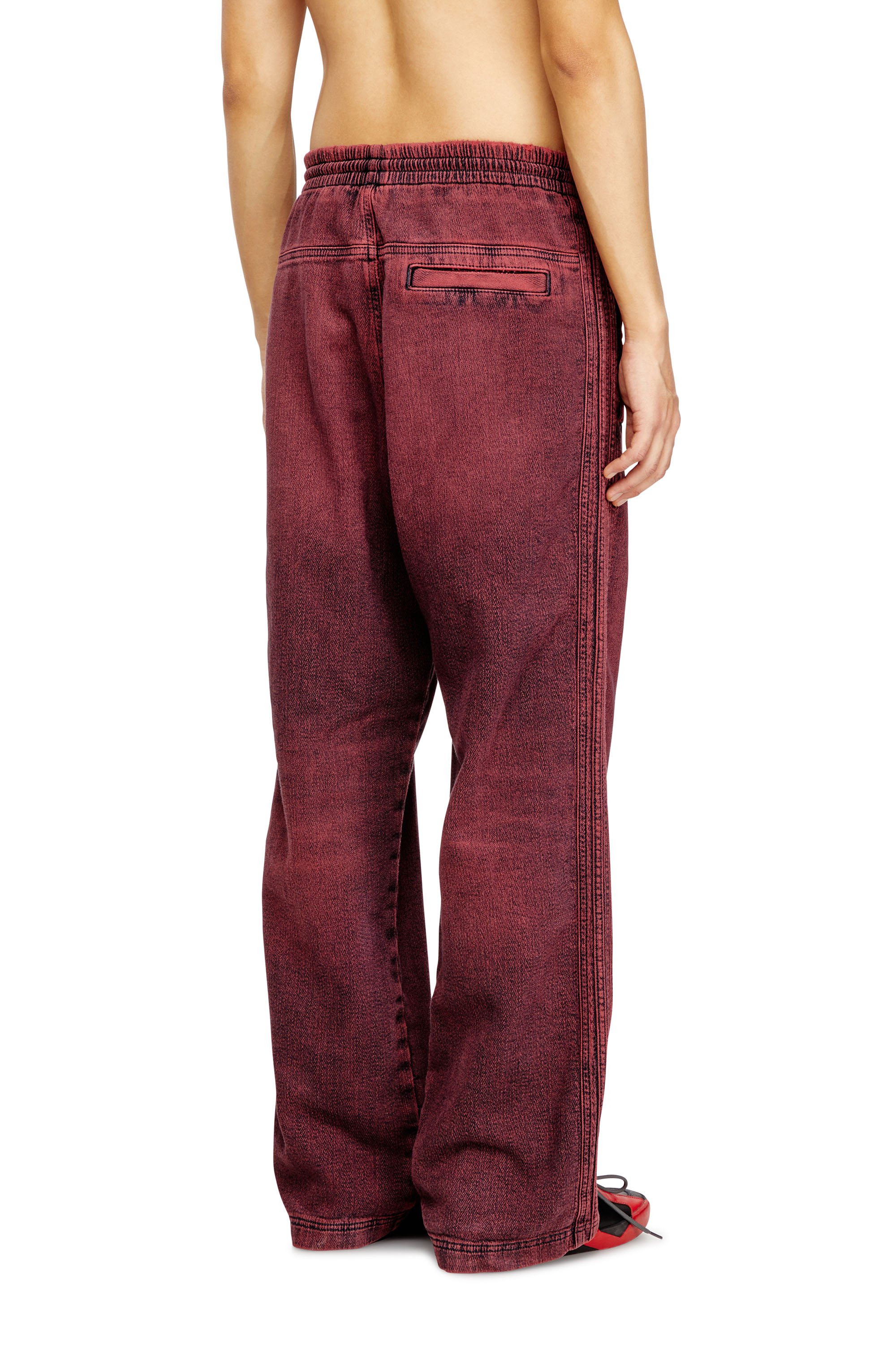 Diesel - Relaxed D-Martyans Track Denim 09Q50 Homme, Rouge - Image 4