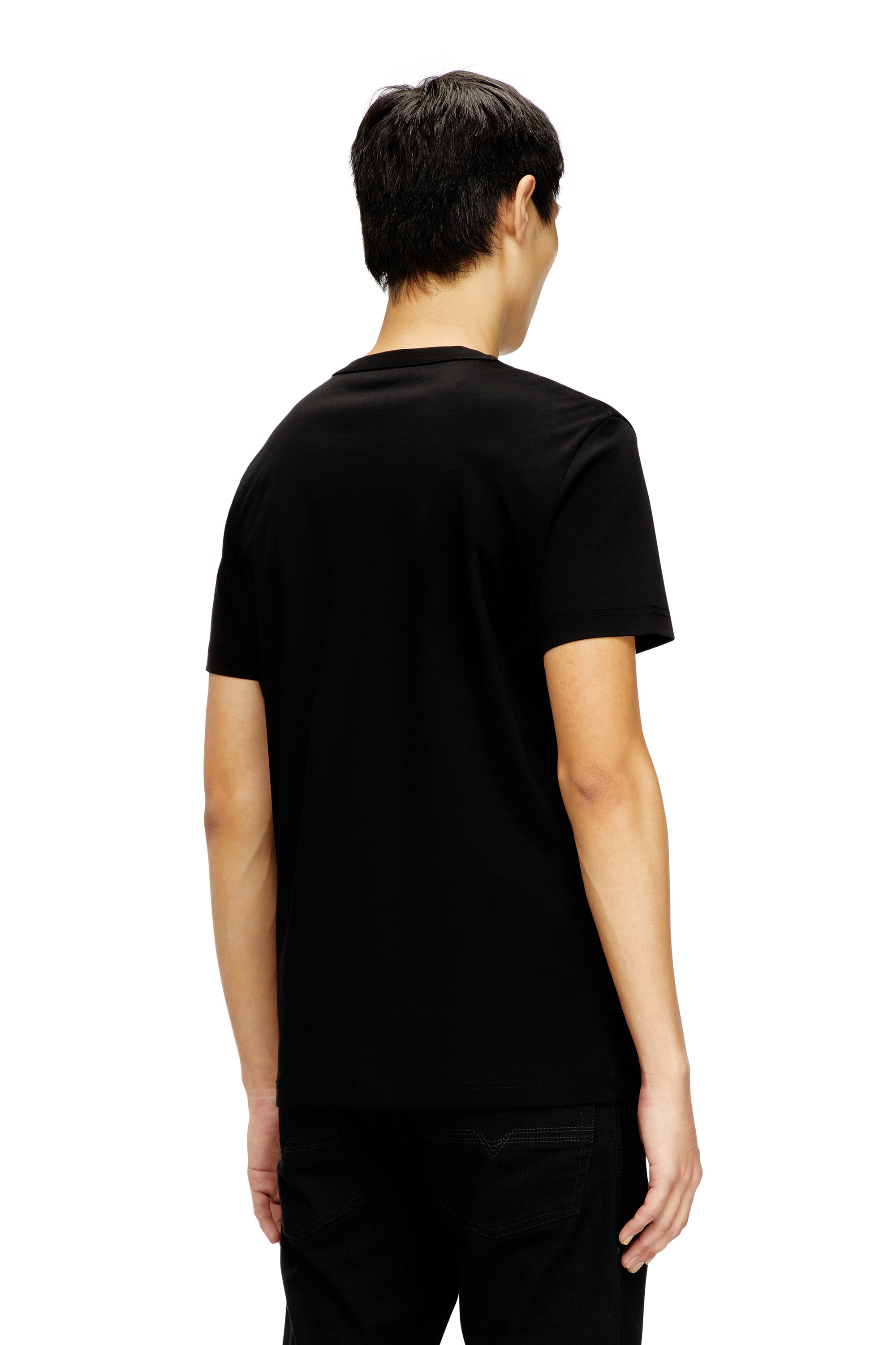 Diesel - T-MIEGOR-K77, T-shirt en coton mercerisé Homme in Noir - 4
