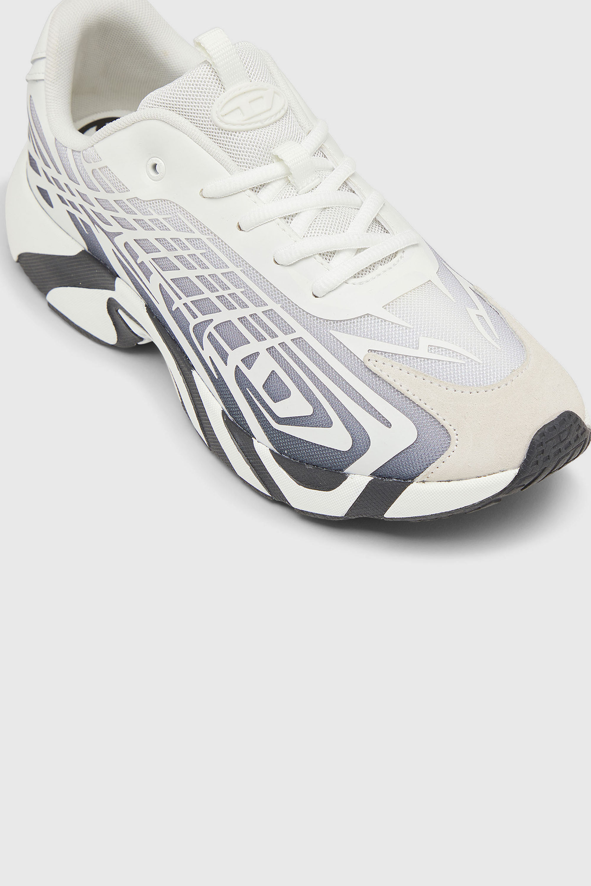 Diesel - S-D-VIT'S 500 LOW, D-Vit-Sneakers en mesh d&eacute;grad&eacute; ray&eacute; Homme in Blanc - 6