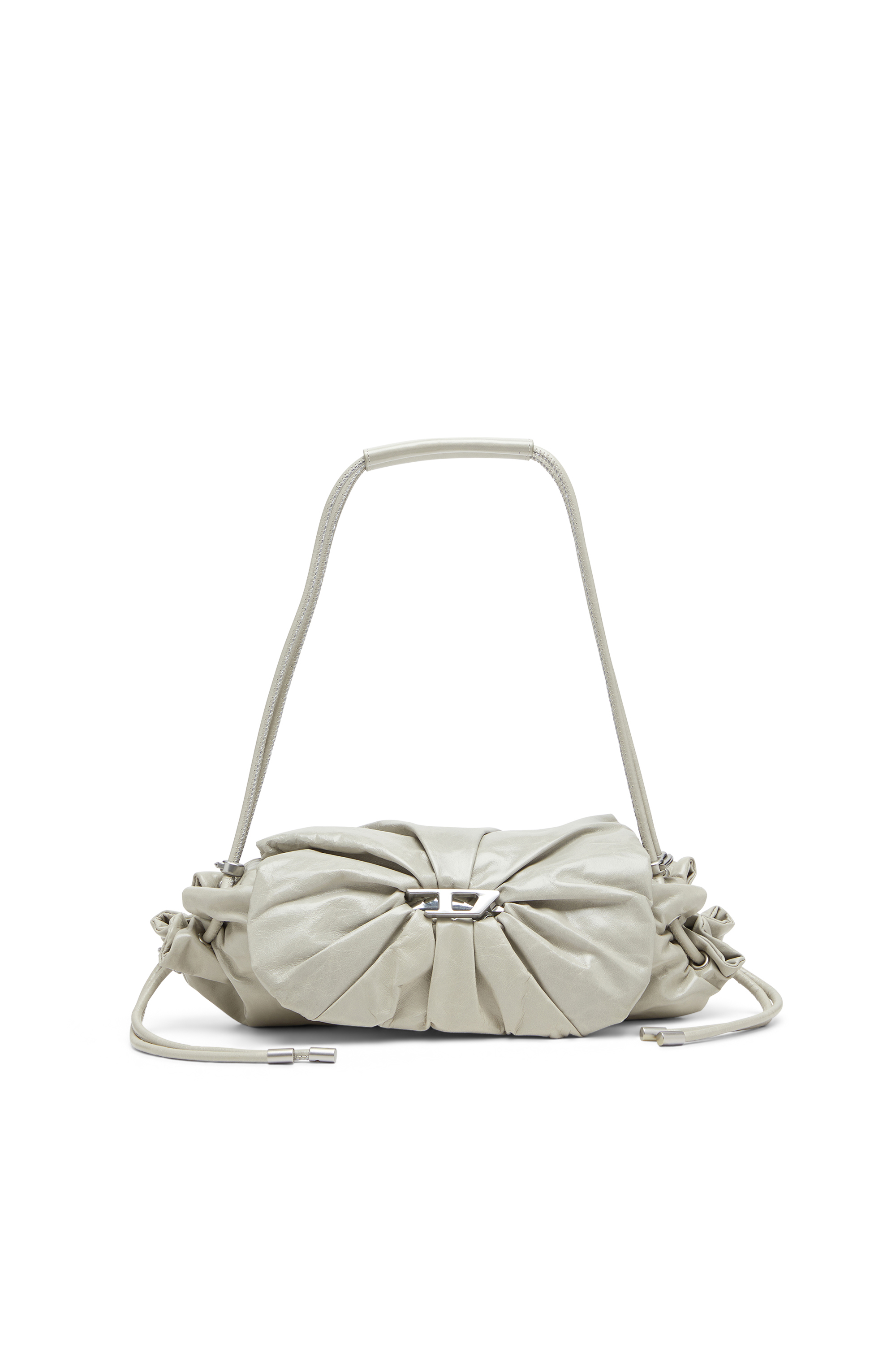 Diesel - SCRUNCH-D SHOULDER S, Scrunch-D S-Sac à bandoulière en cuir froissé Femme in Blanc - 1