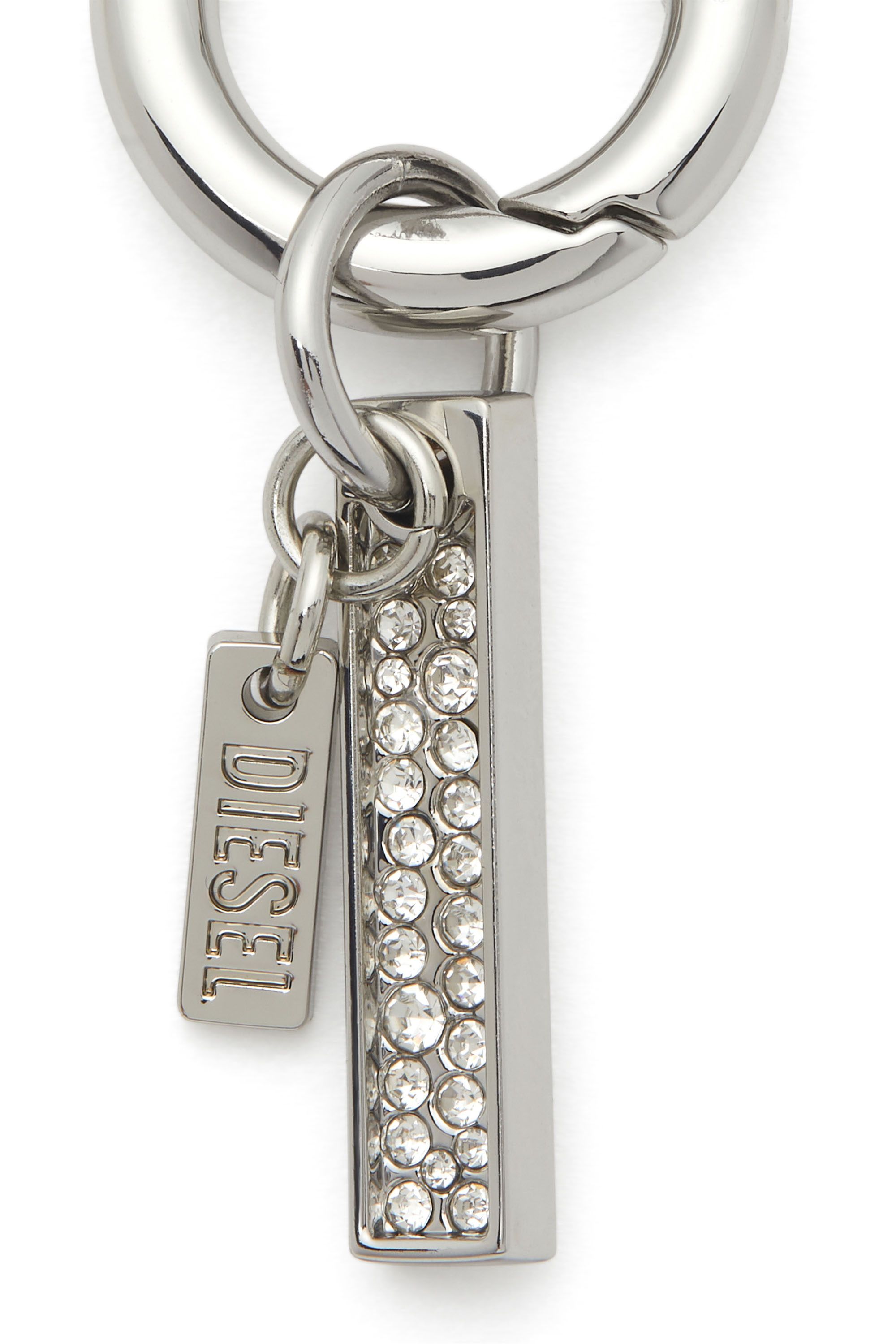 Diesel - CHARM-I, Charm en métal avec pendentif en strass Mixte in Gris argenté - 2