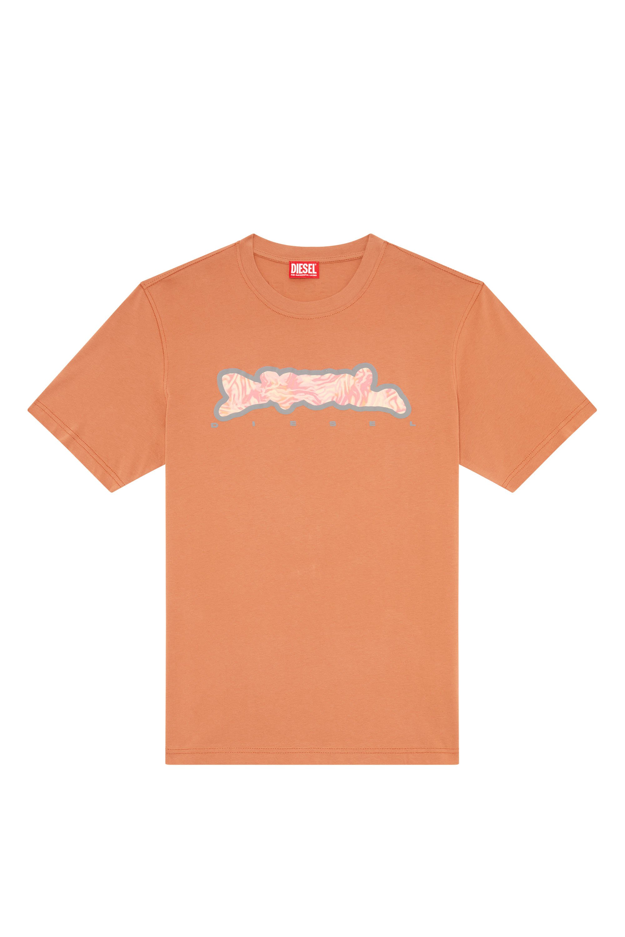 Diesel - T-JUST-N16, Homme T-shirt avec motif camouflage zébré in Orange - Image 2
