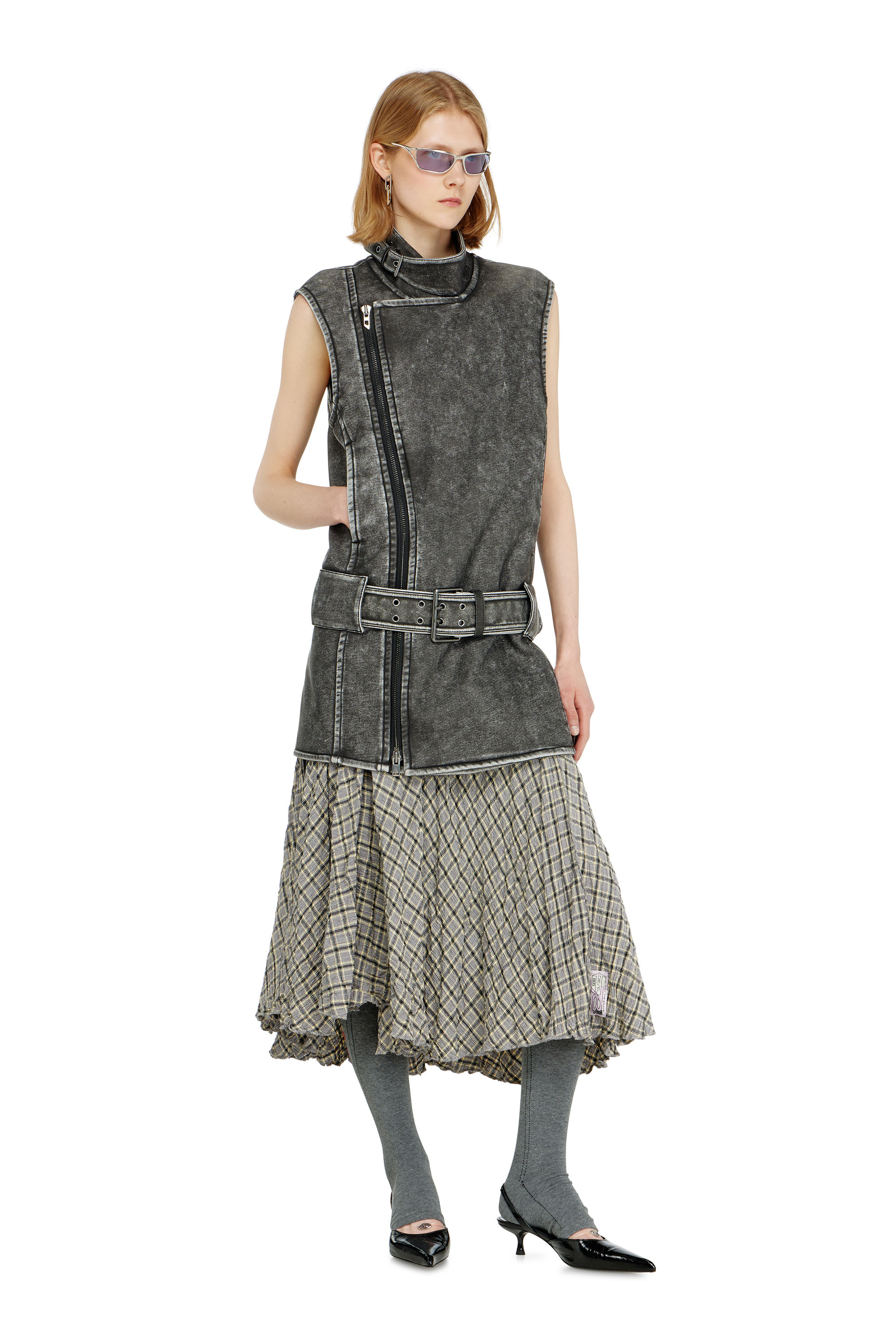 Diesel - D-IKE, Robe mini style biker avec ceinture Femme in ToBeDefined - 2