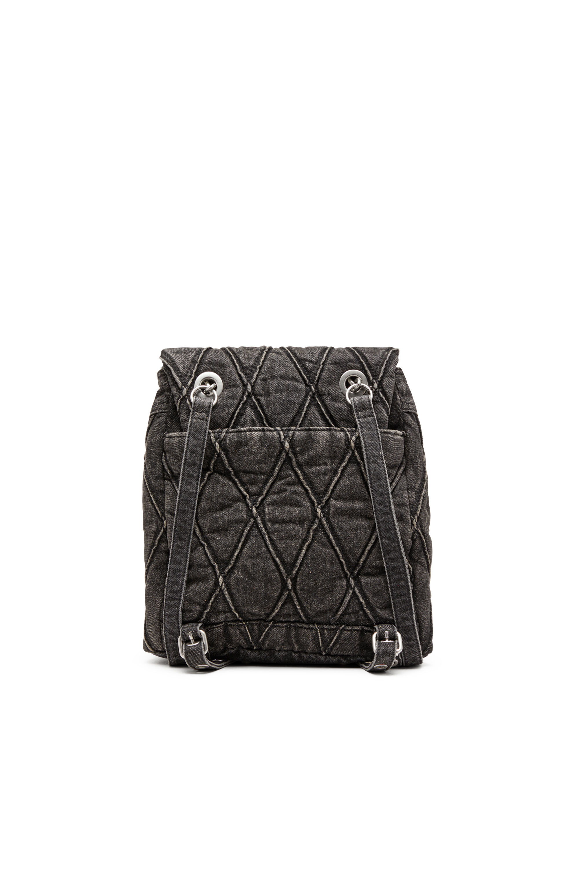 Diesel - CHARM-D BACKPACK S, Charm-D S-Sac &agrave; dos en denim matelass&eacute; Argyle Femme in Noir - 3