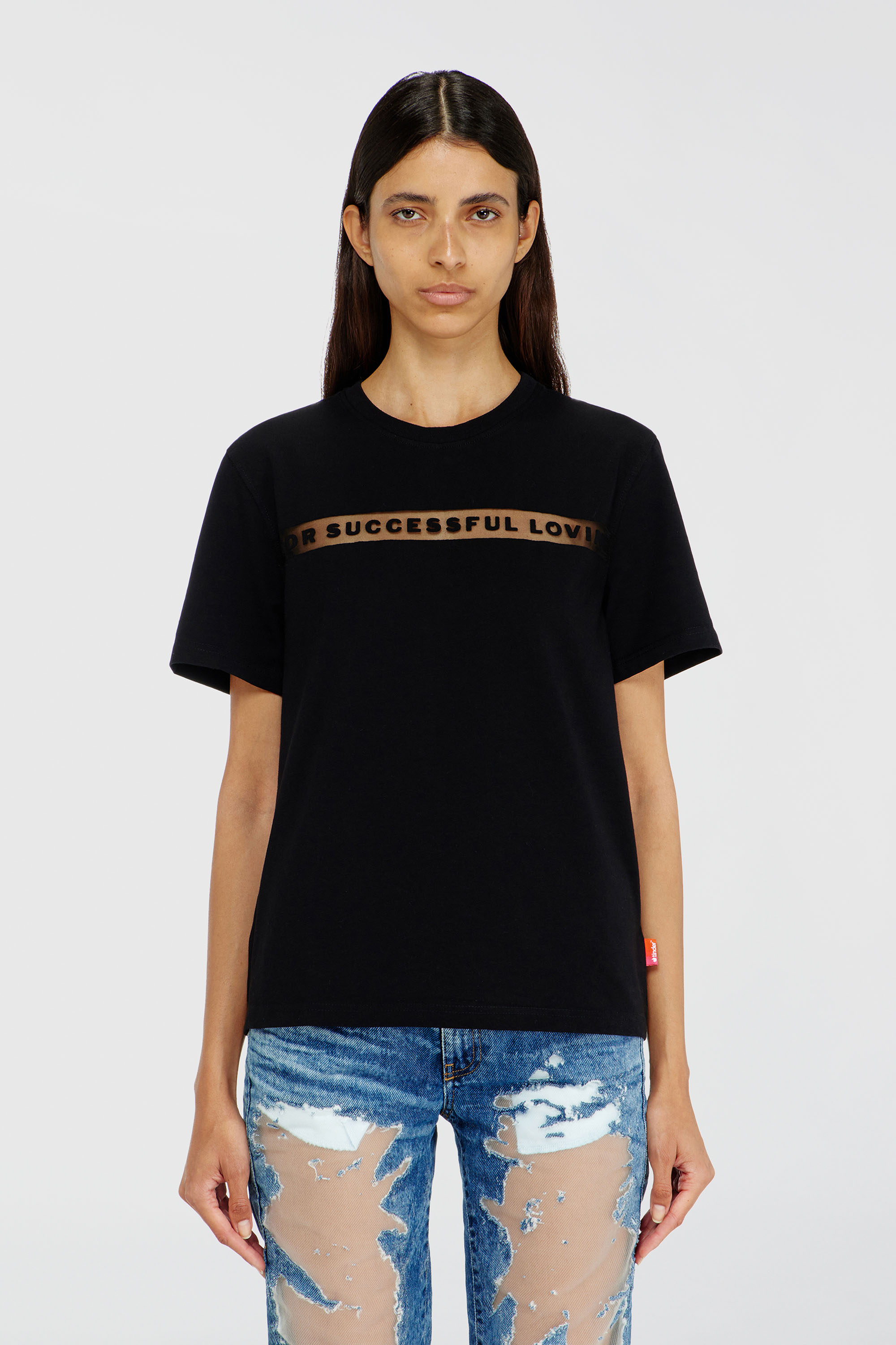 Diesel - PR-T-NOTS-CHI-R, T-shirt avec logo For Successful Loving Mixte in Noir - 1